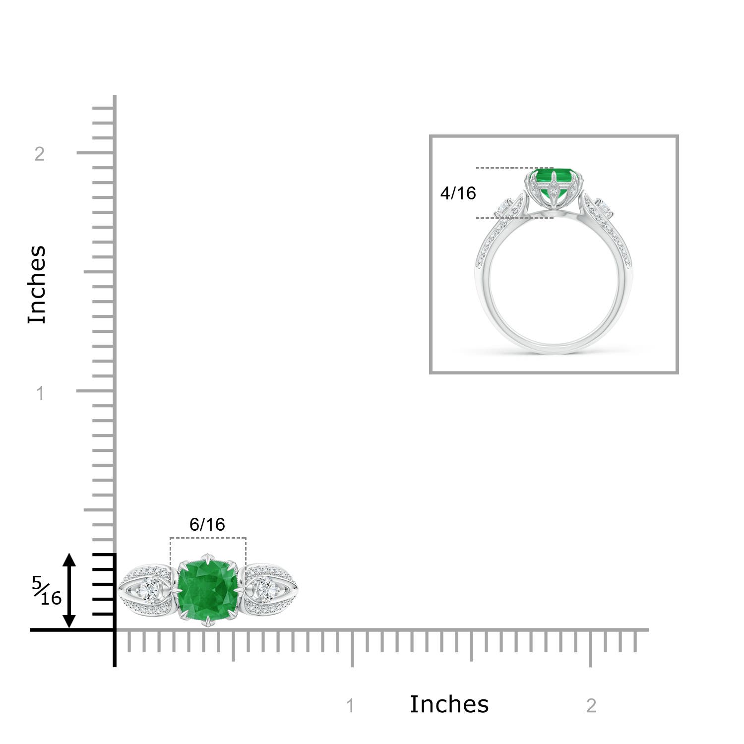 A - Emerald / 1.24 CT / 14 KT White Gold