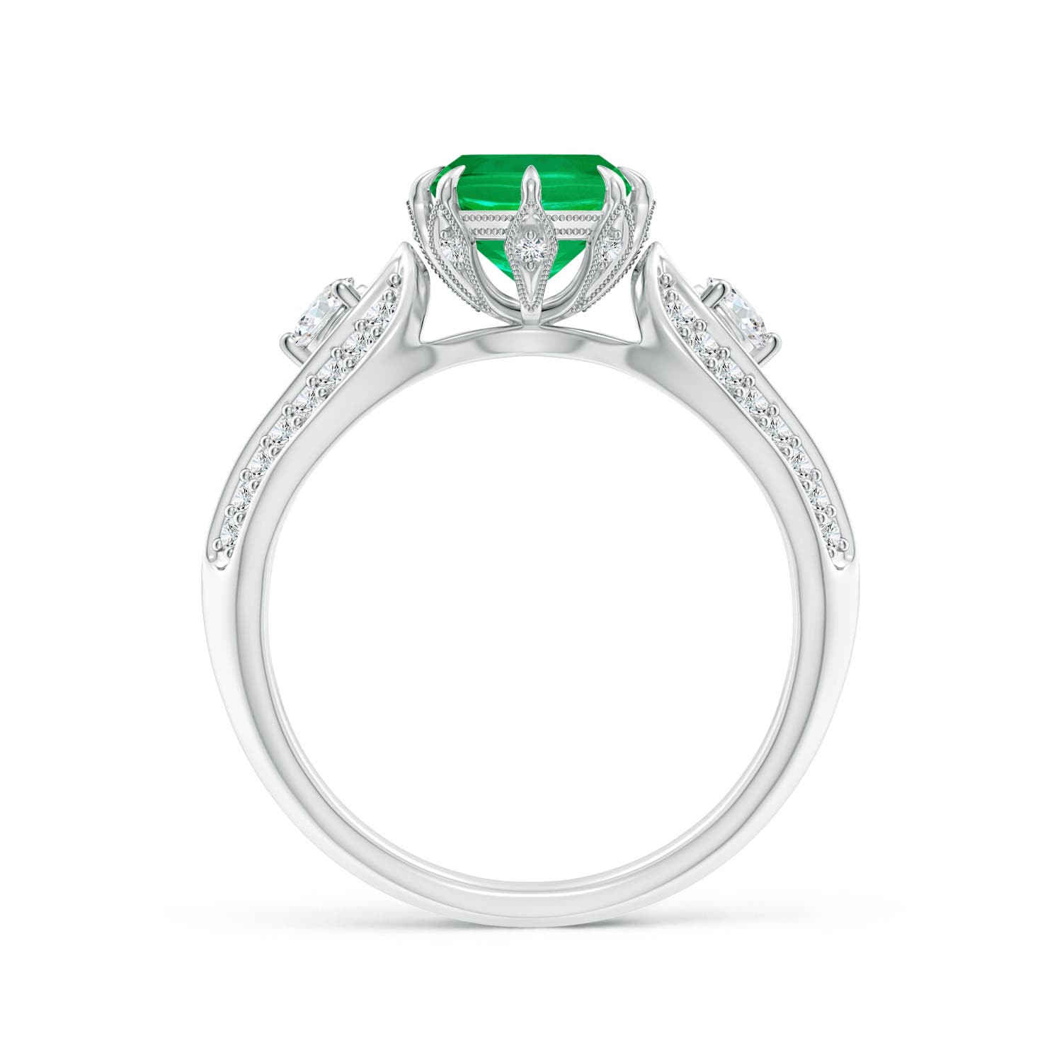 AAA - Emerald / 1.24 CT / 14 KT White Gold