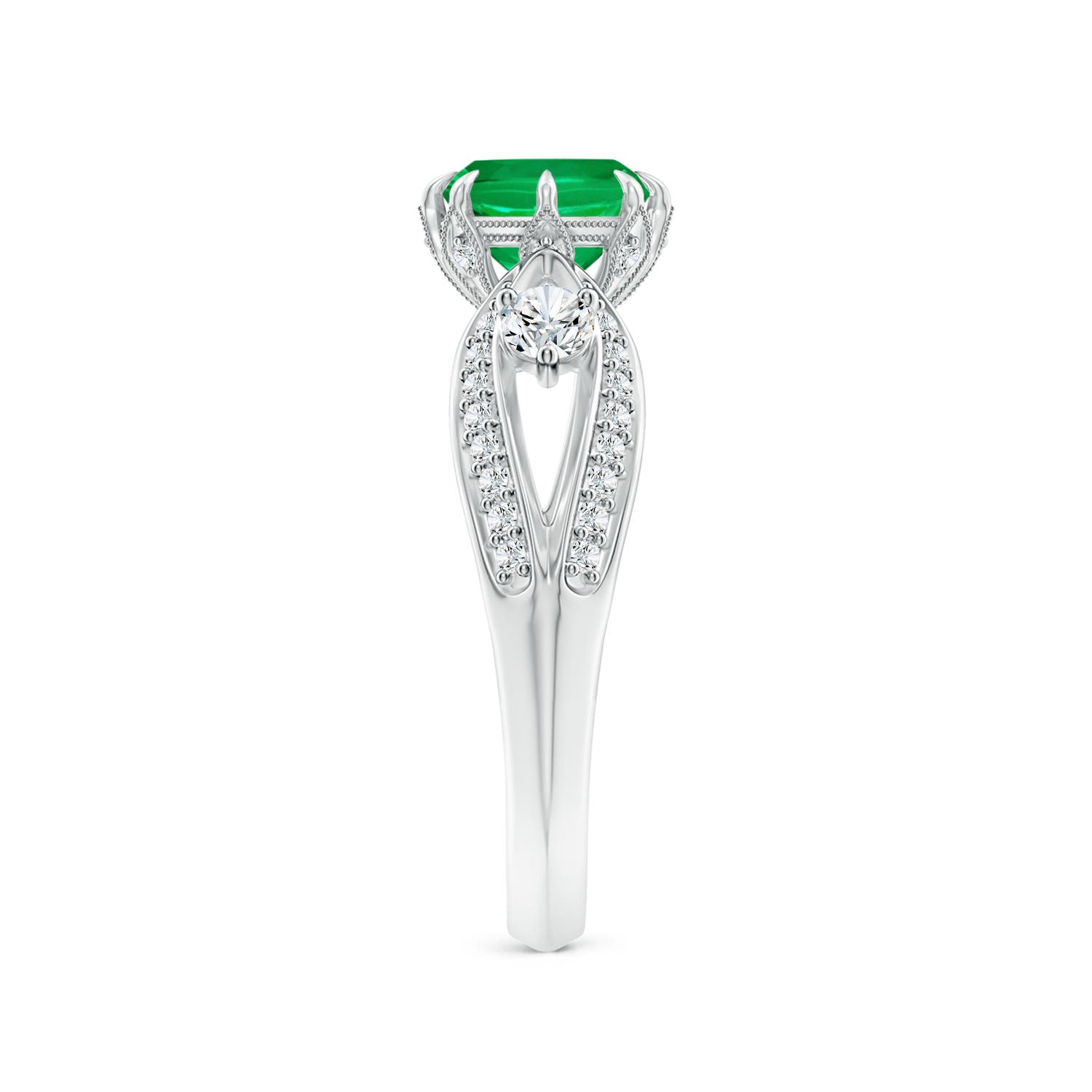 AAA - Emerald / 1.24 CT / 14 KT White Gold