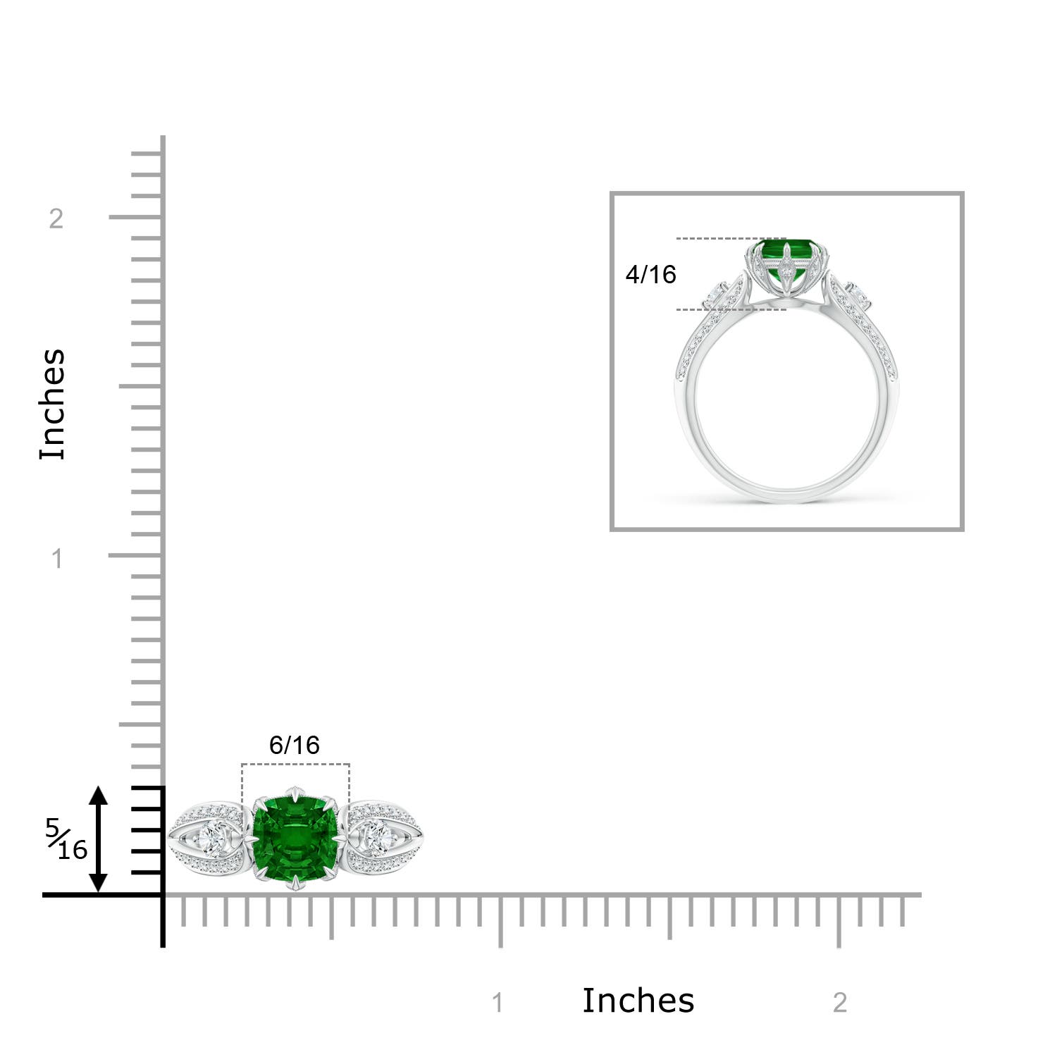 AAAA - Emerald / 1.24 CT / 14 KT White Gold