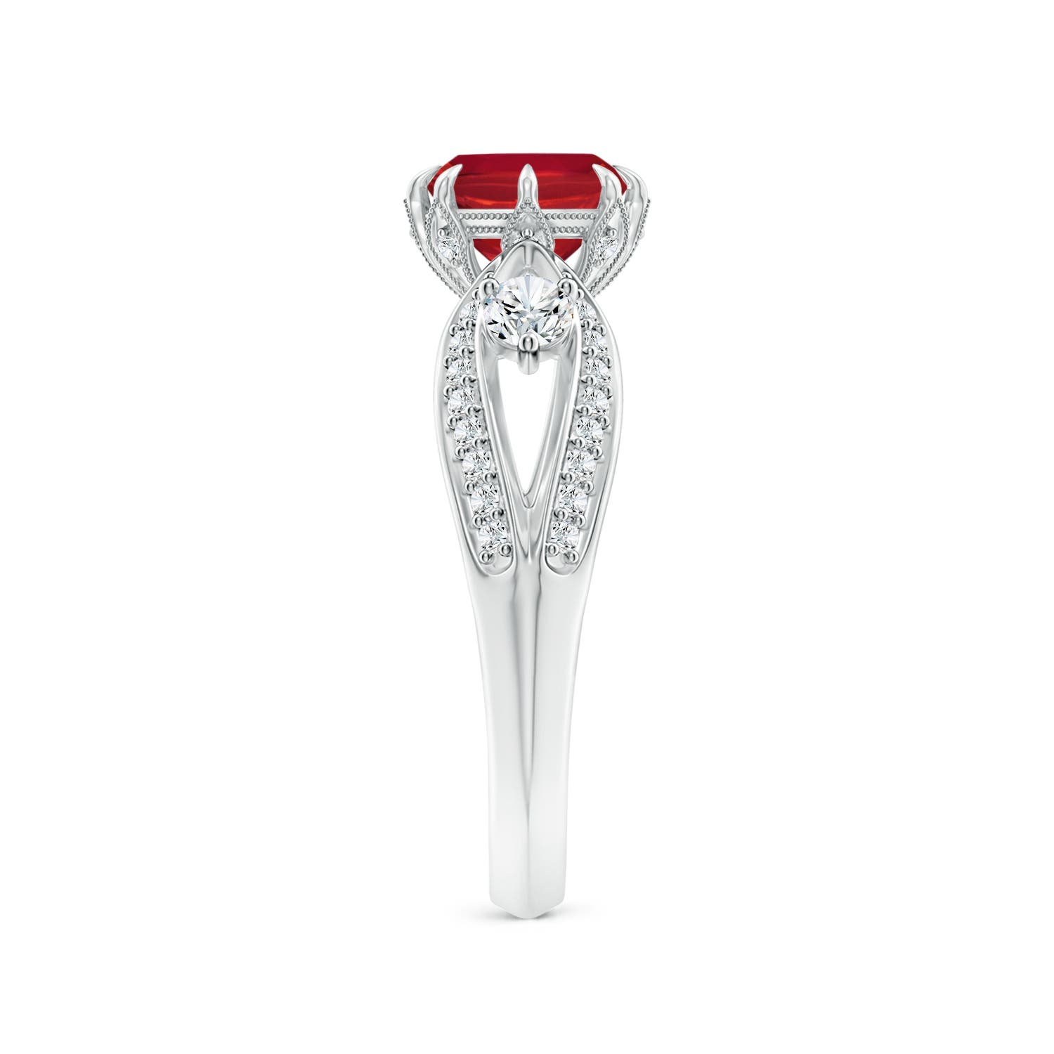 AA - Ruby / 1.34 CT / 14 KT White Gold