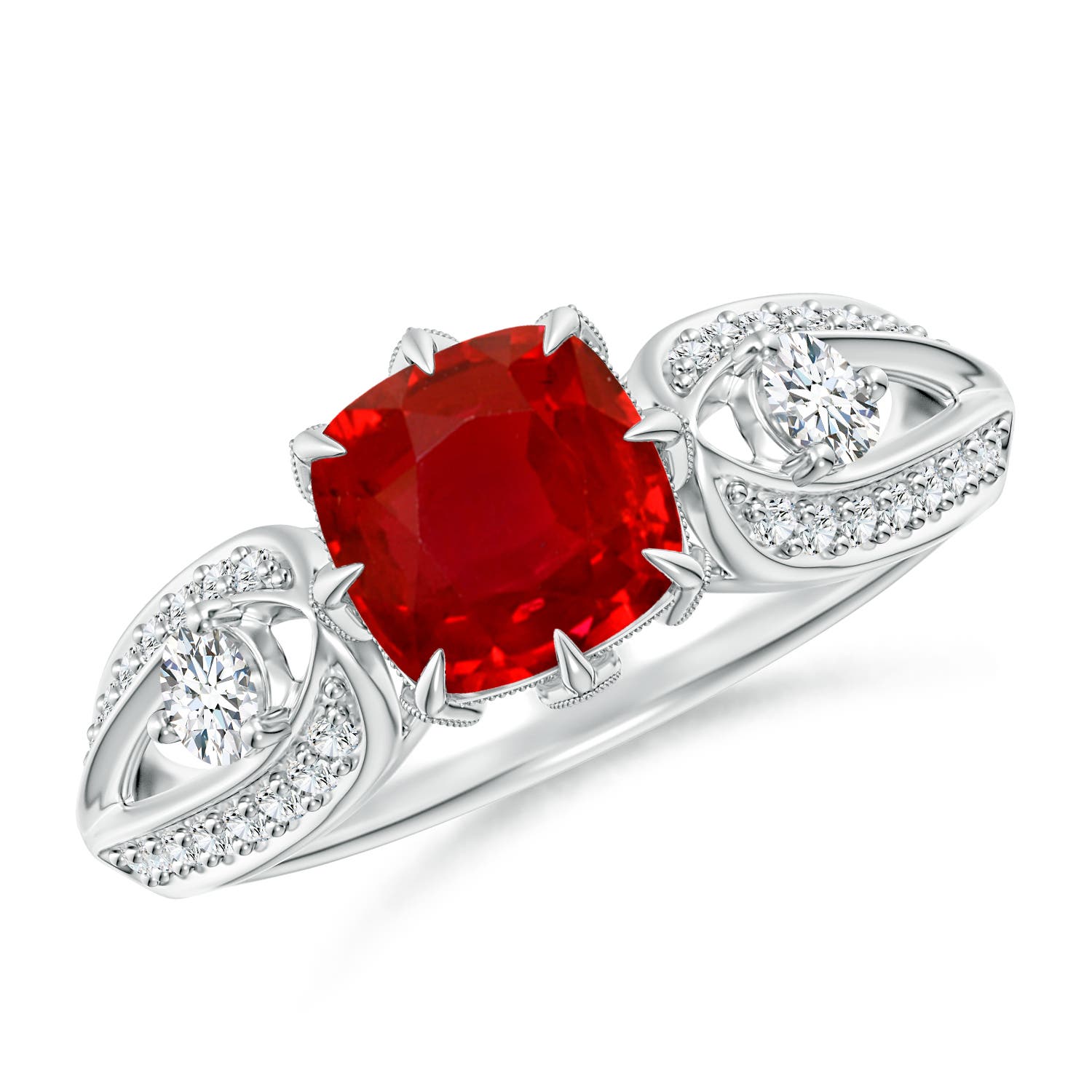 AAA - Ruby / 1.34 CT / 14 KT White Gold