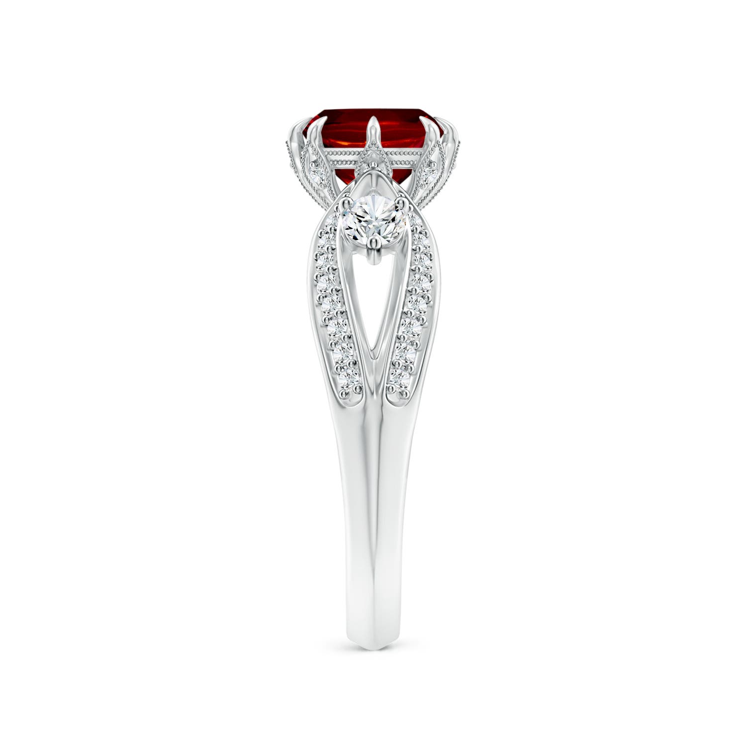 AAAA - Ruby / 1.34 CT / 14 KT White Gold