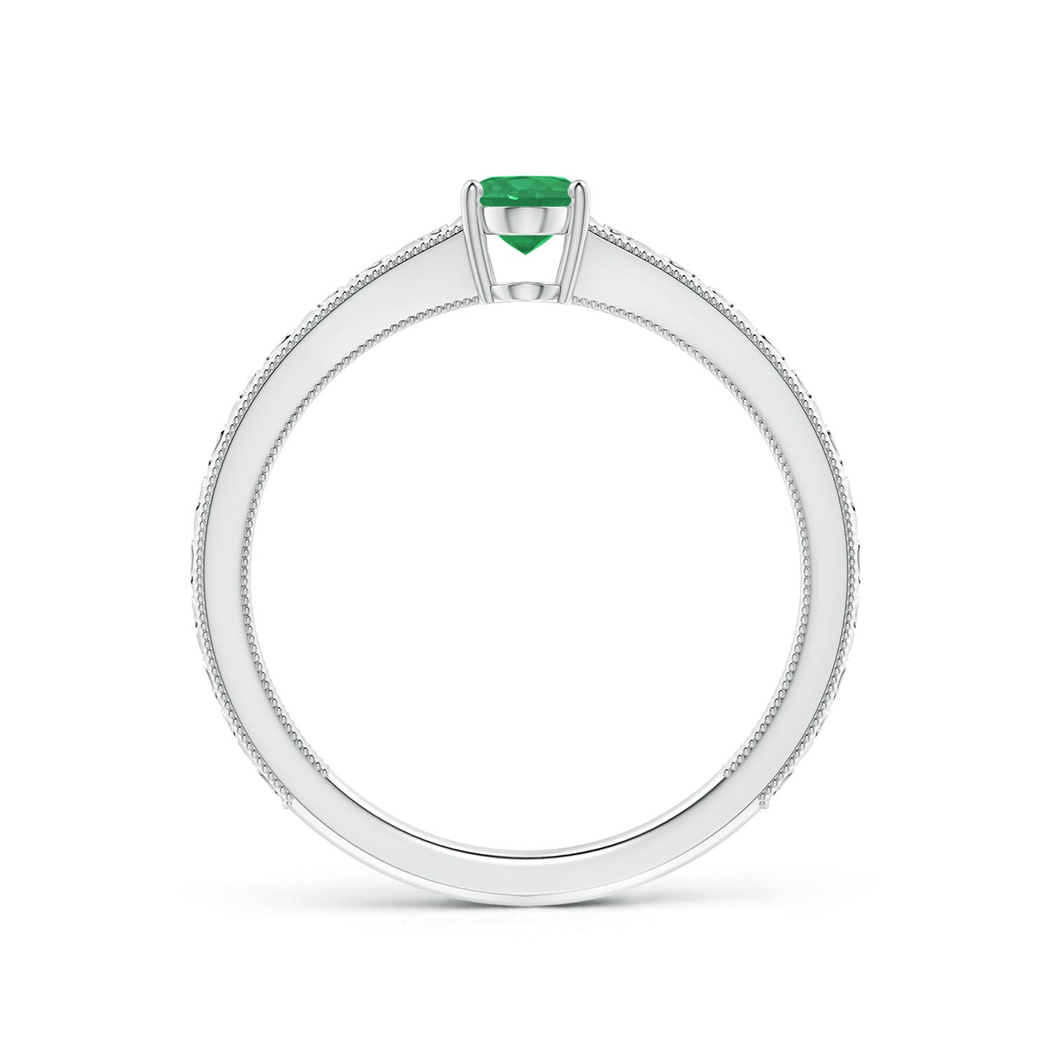 A - Emerald / 0.4 CT / 14 KT White Gold