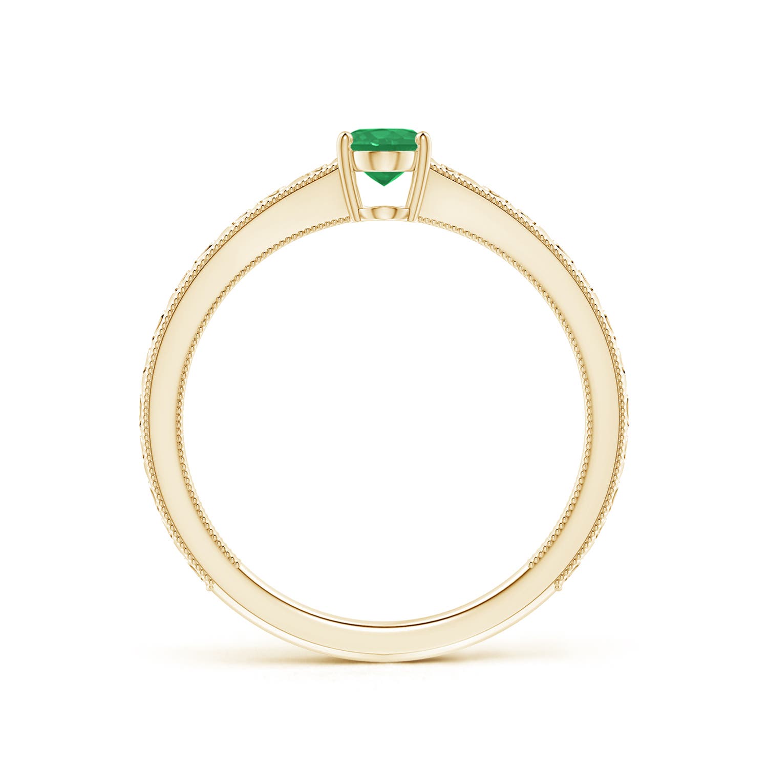 A - Emerald / 0.4 CT / 14 KT Yellow Gold