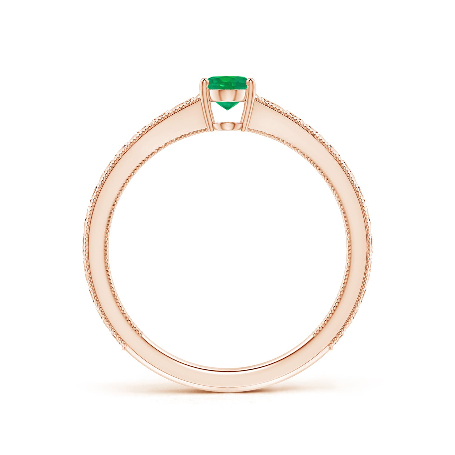 AA - Emerald / 0.4 CT / 14 KT Rose Gold