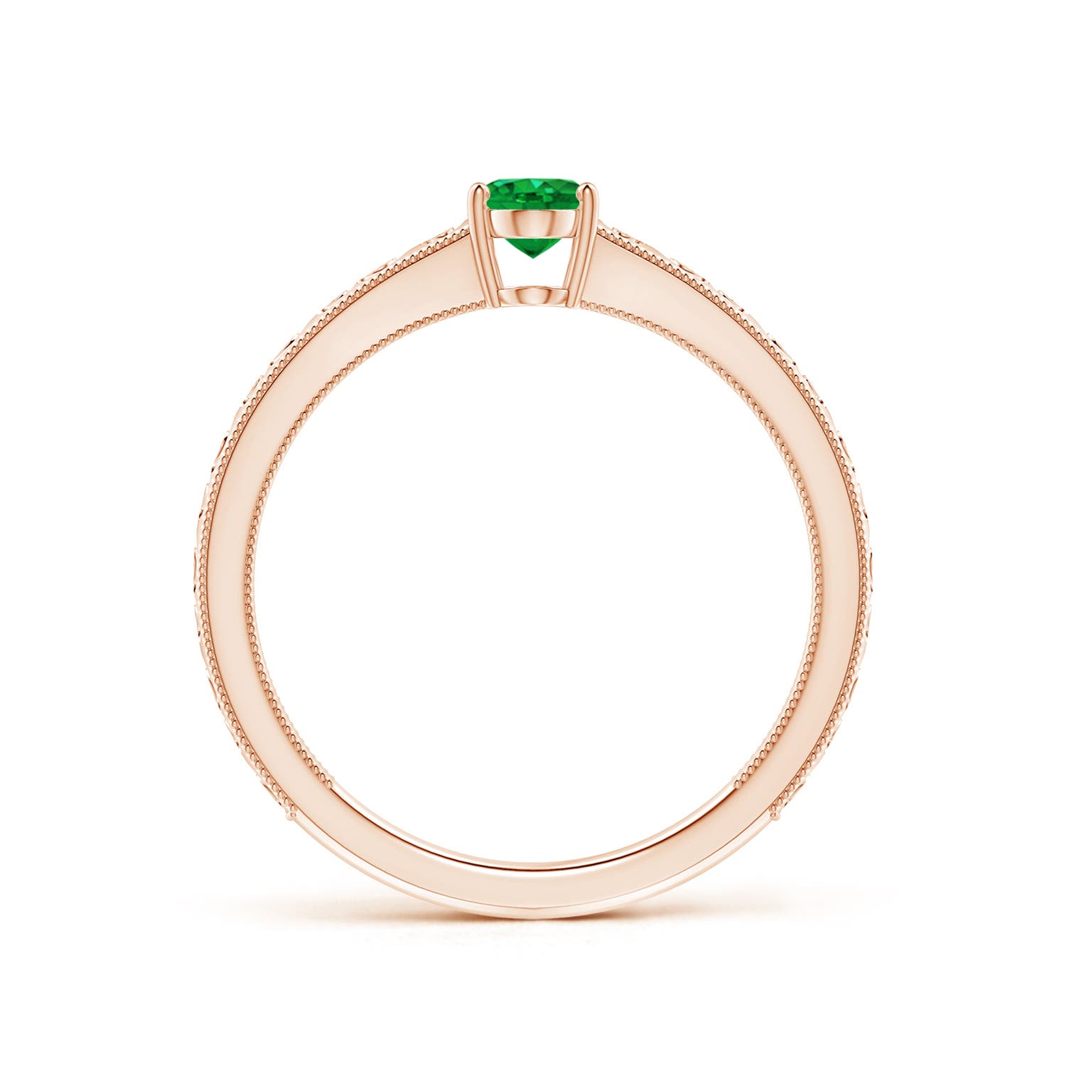 AAA - Emerald / 0.4 CT / 14 KT Rose Gold