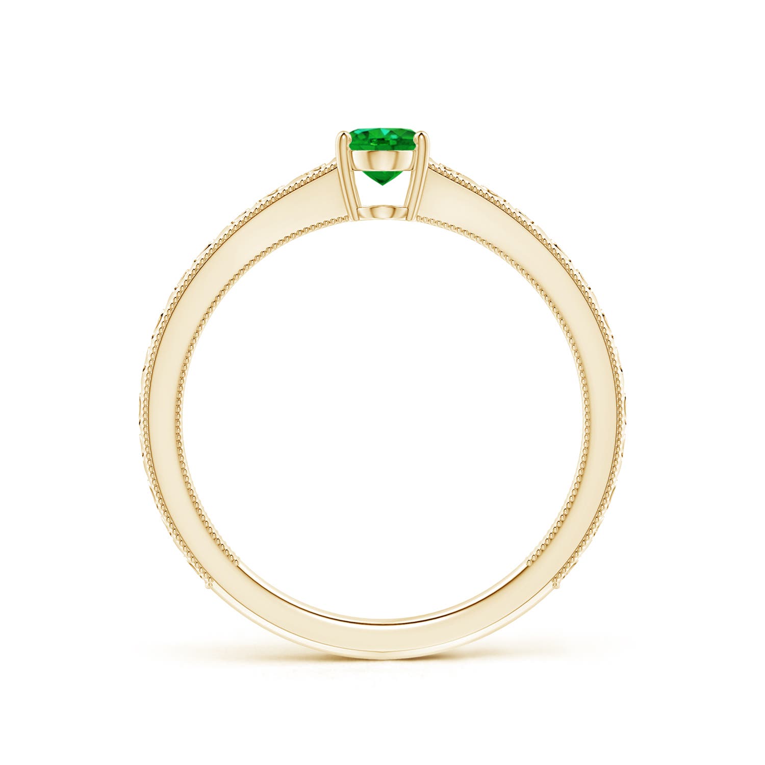 AAAA - Emerald / 0.4 CT / 14 KT Yellow Gold