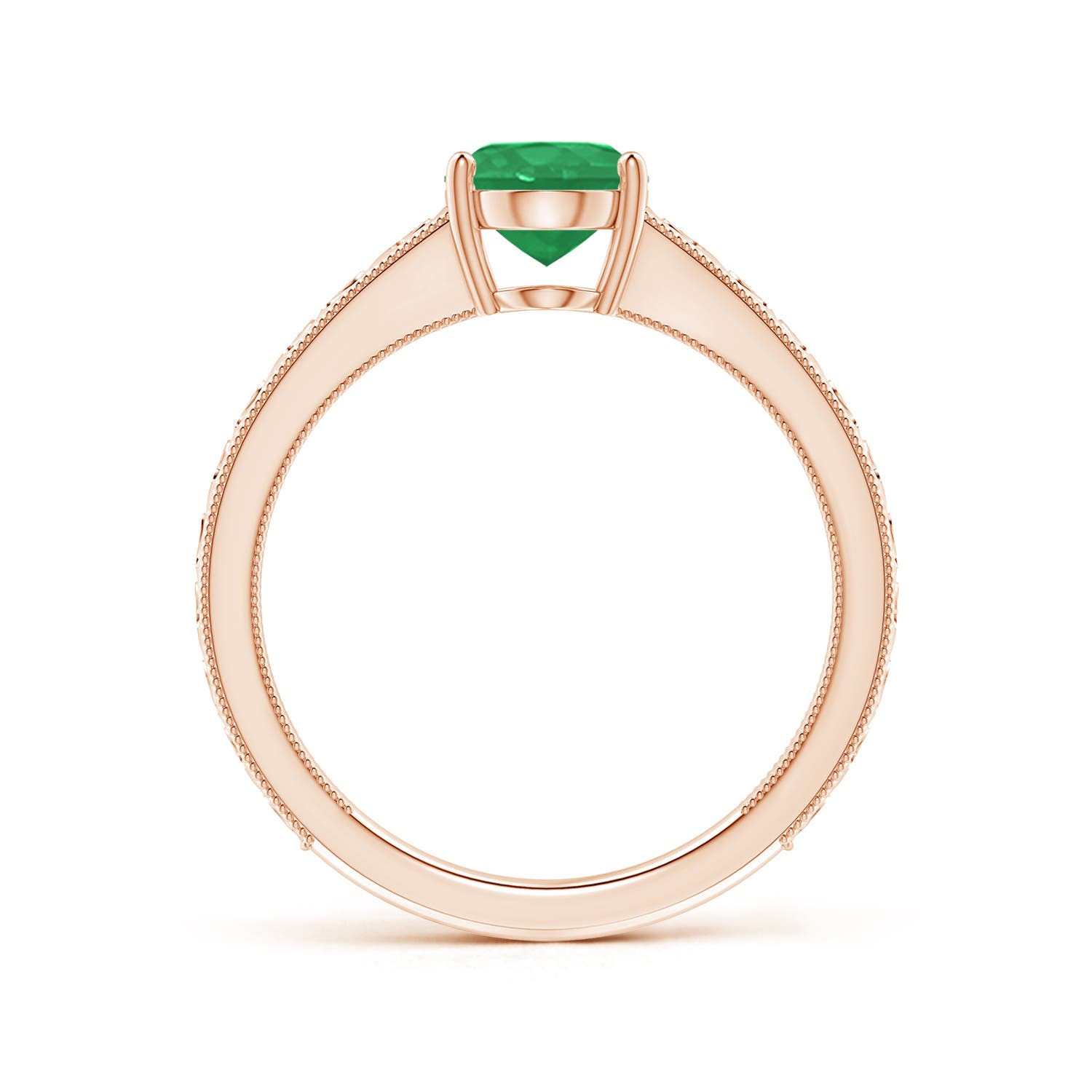 A - Emerald / 1.1 CT / 14 KT Rose Gold