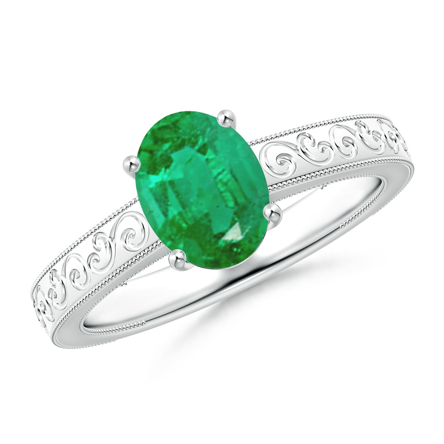 AA - Emerald / 1.1 CT / 14 KT White Gold