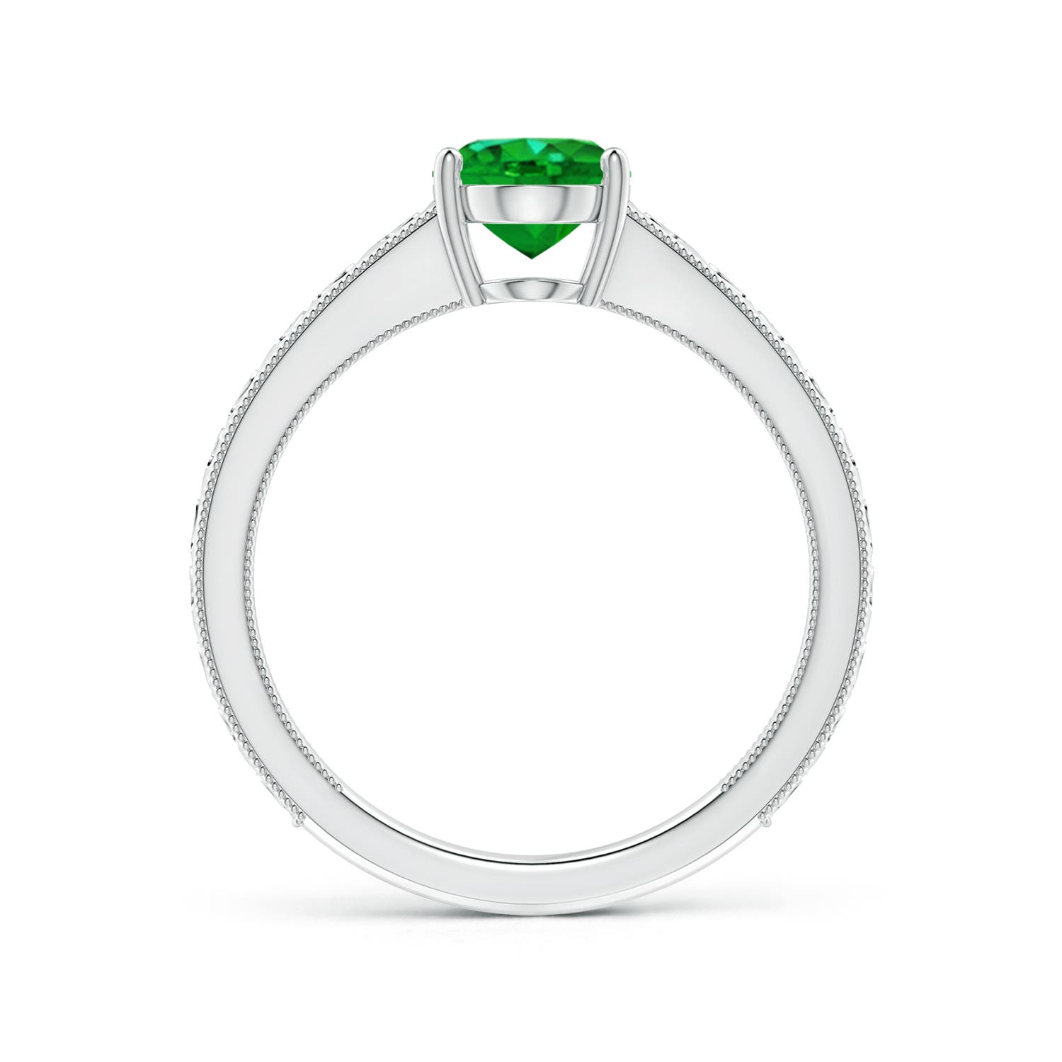 AAAA - Emerald / 1.1 CT / 14 KT White Gold