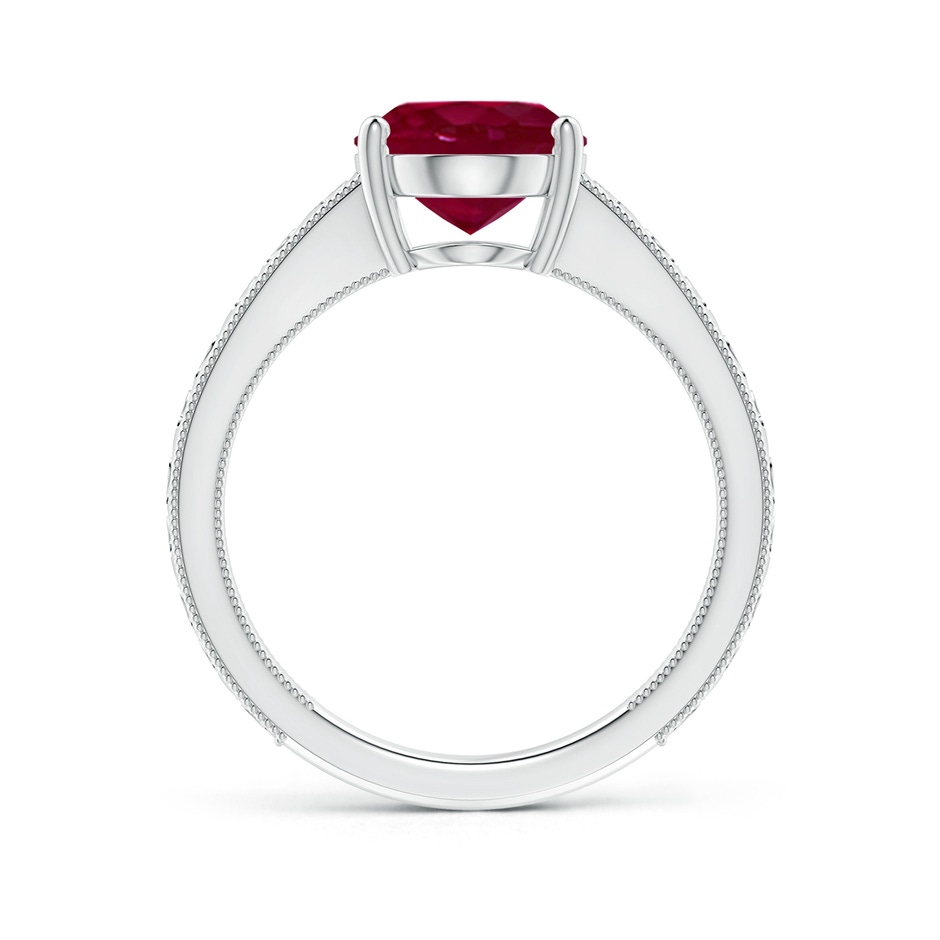 10x8mm A Vintage Inspired Oval Ruby Ring with Engraved Shank in White Gold side 199