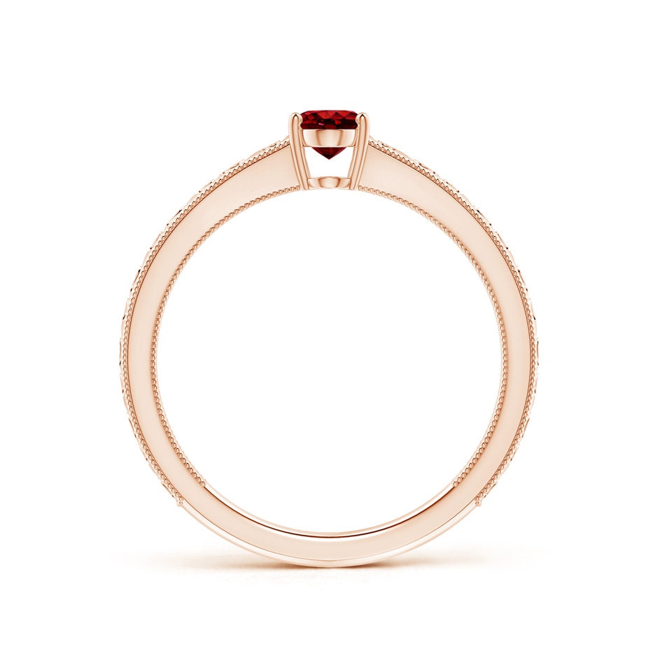 6x4mm AAAA Vintage Inspired Oval Ruby Ring with Engraved Shank in Rose Gold side 199