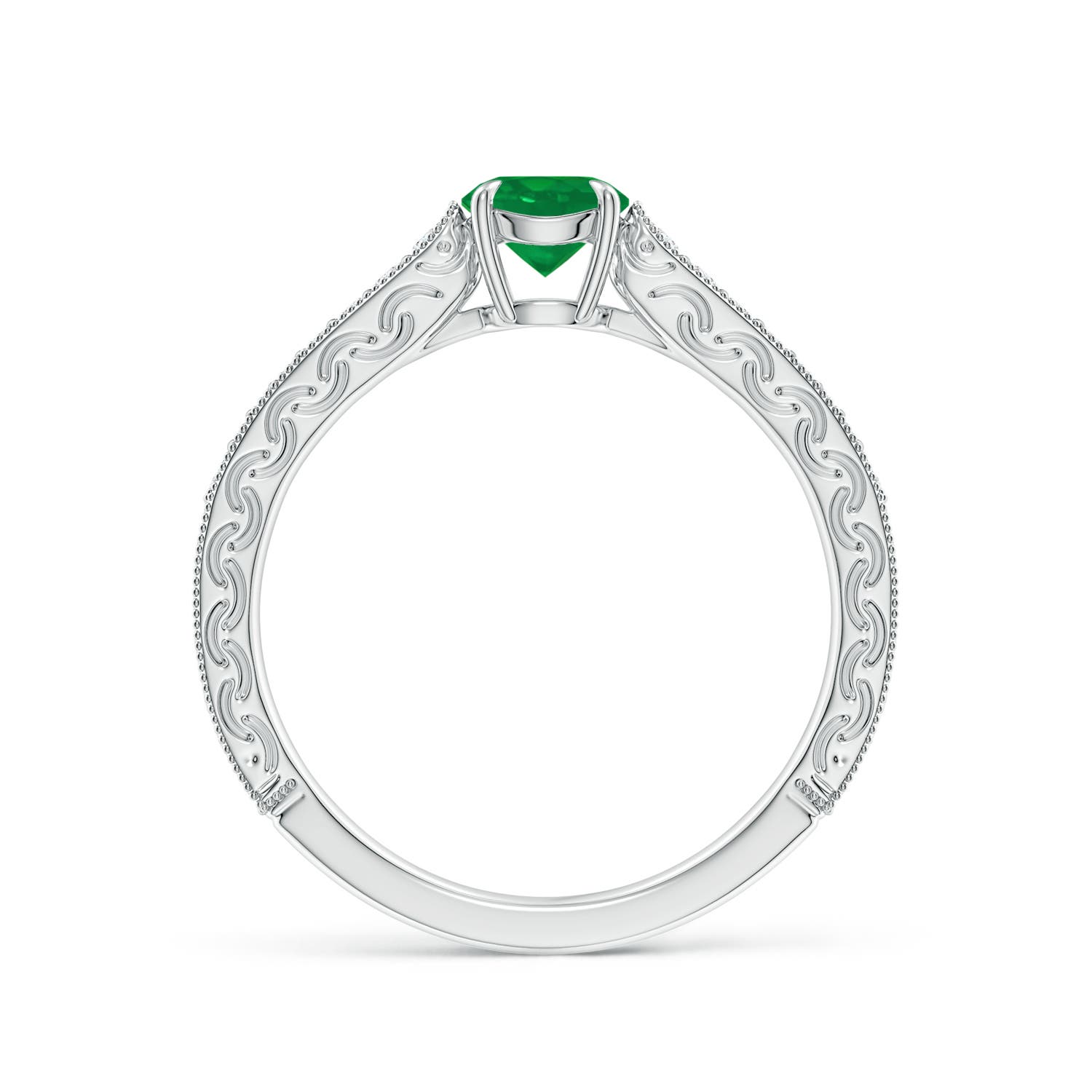 AA - Emerald / 0.58 CT / 14 KT White Gold