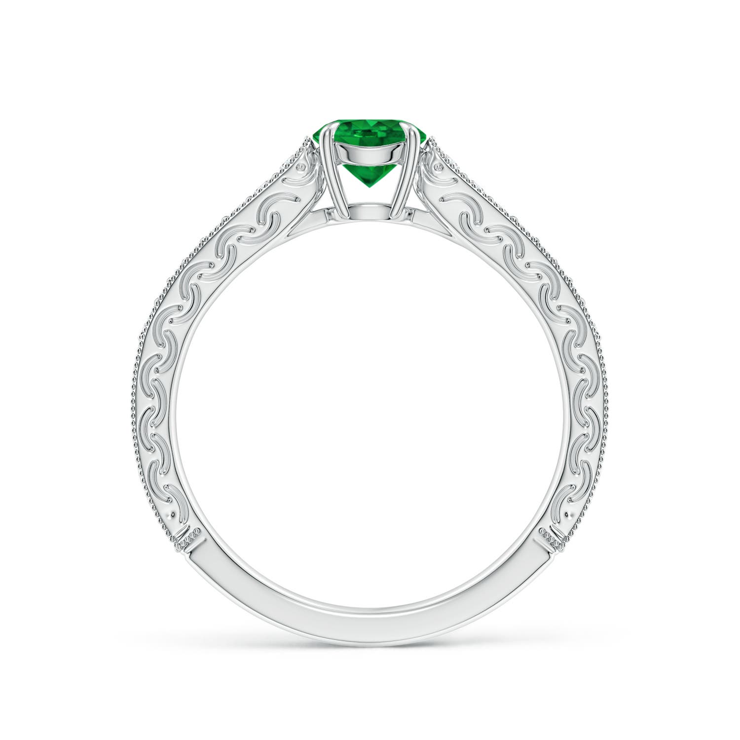 AAAA - Emerald / 0.58 CT / 14 KT White Gold