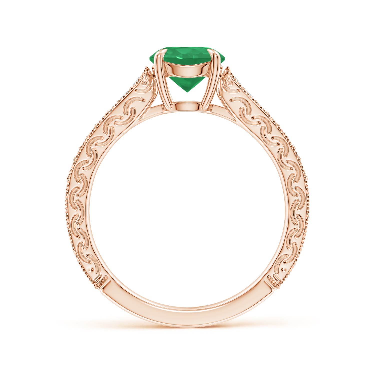 A - Emerald / 1.08 CT / 14 KT Rose Gold