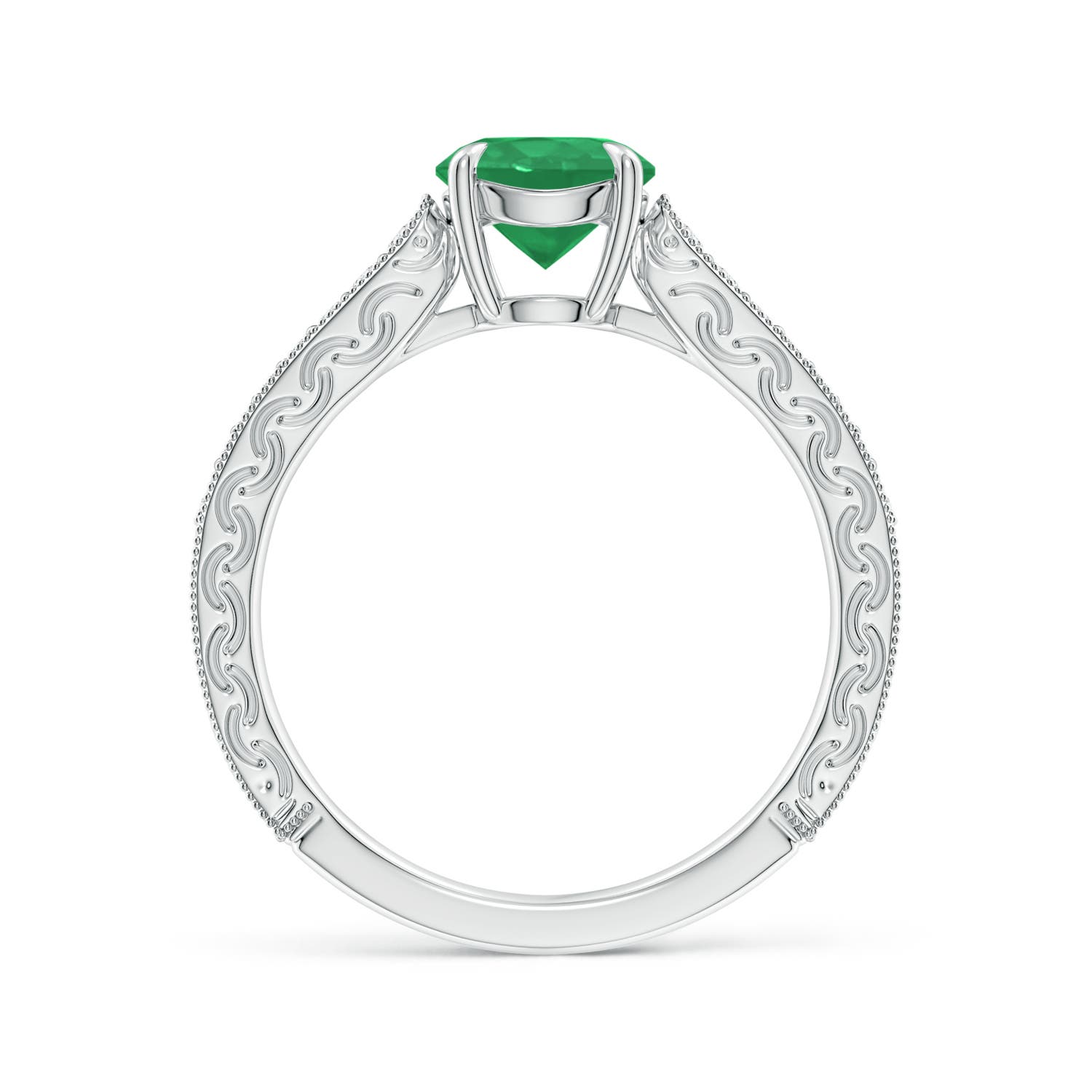 A - Emerald / 1.08 CT / 14 KT White Gold