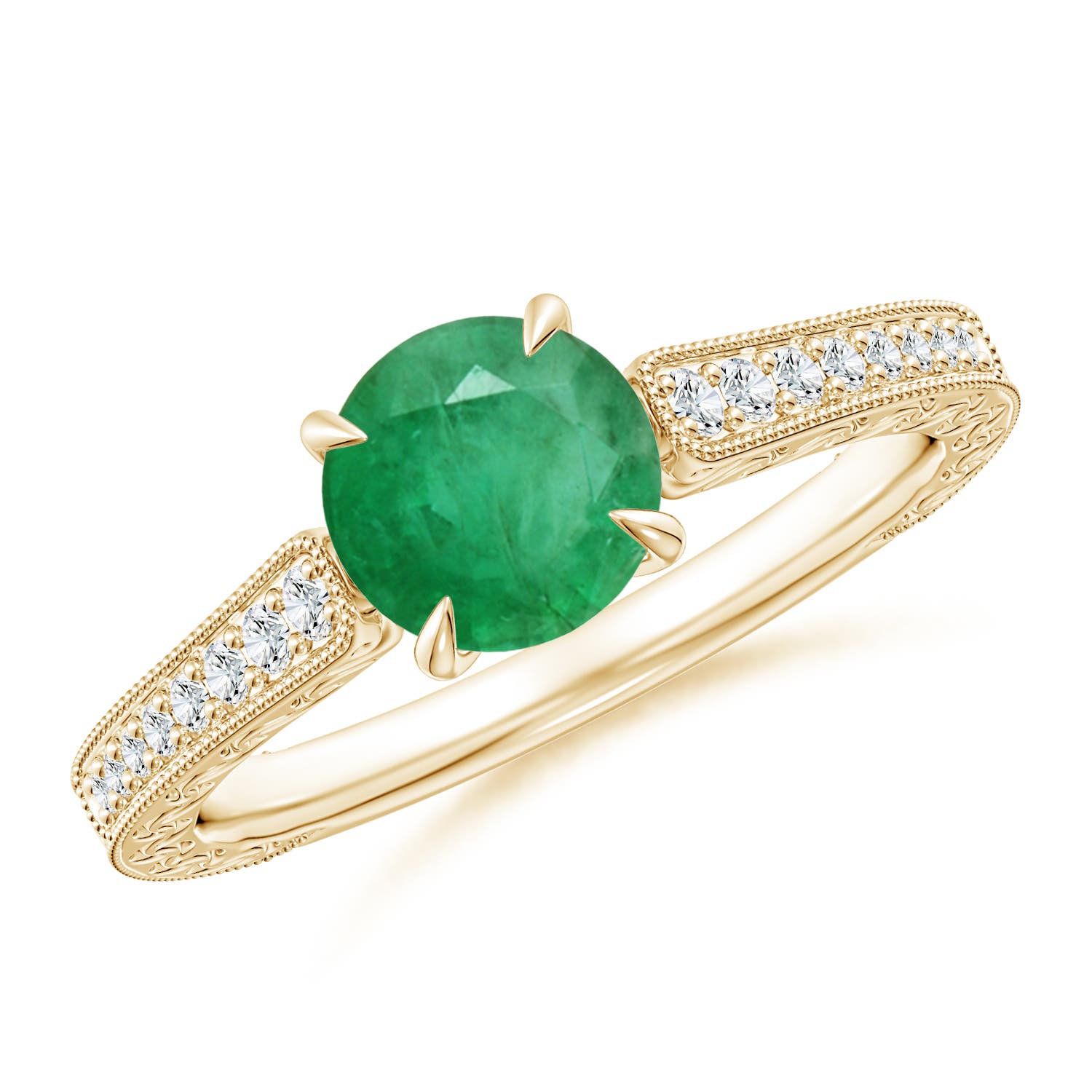 A - Emerald / 1.08 CT / 14 KT Yellow Gold