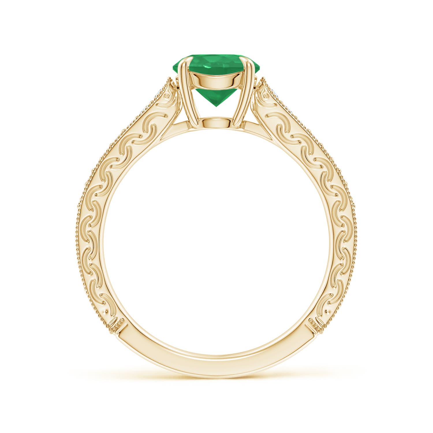 A - Emerald / 1.08 CT / 14 KT Yellow Gold