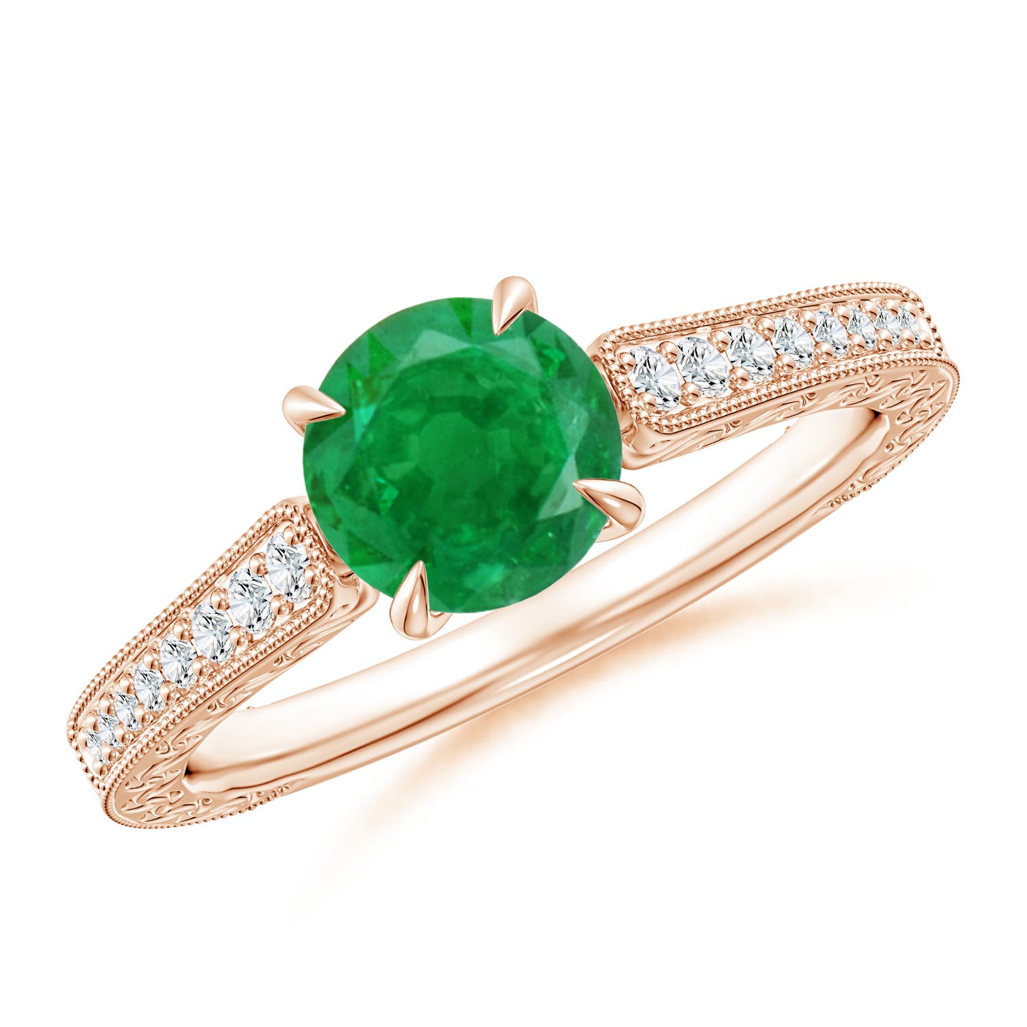 AA - Emerald / 1.08 CT / 14 KT Rose Gold