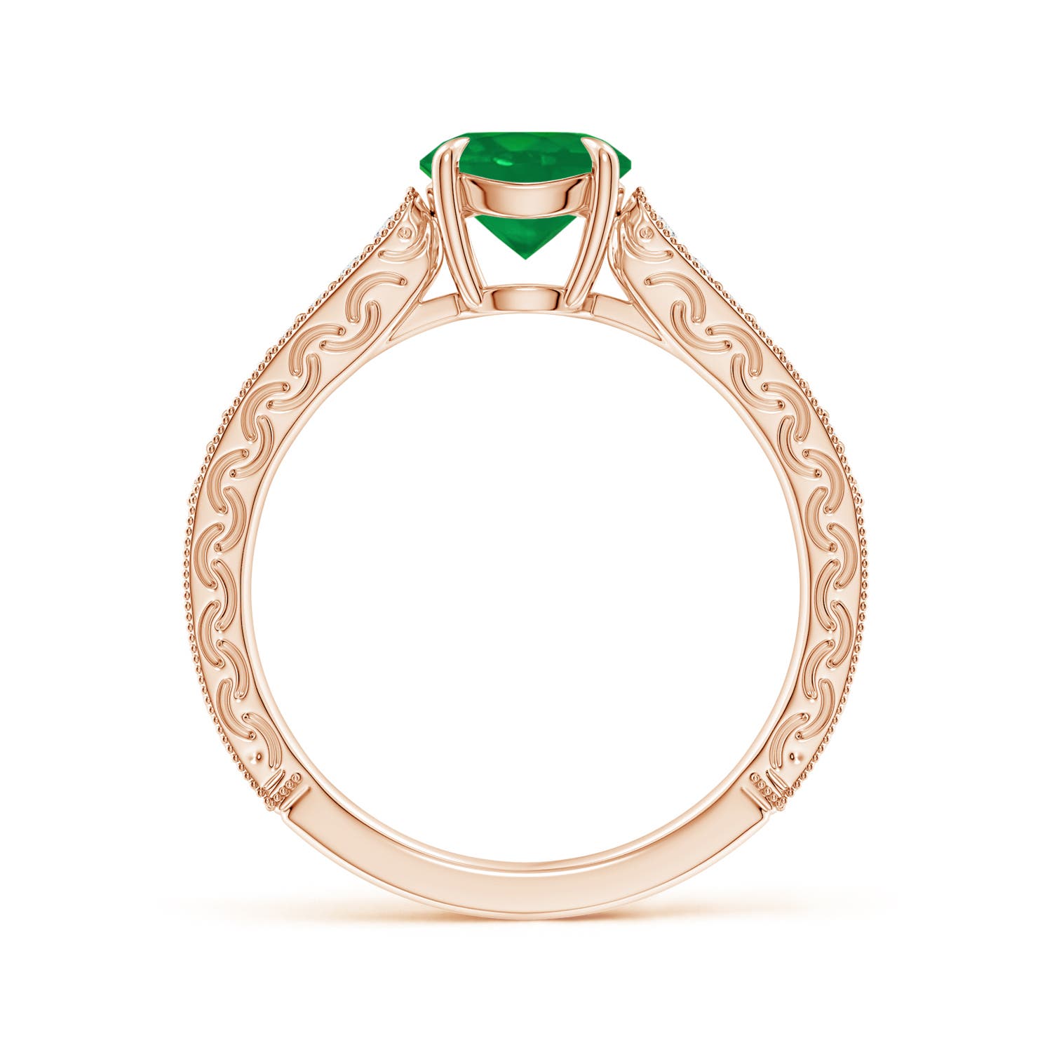 AA - Emerald / 1.08 CT / 14 KT Rose Gold