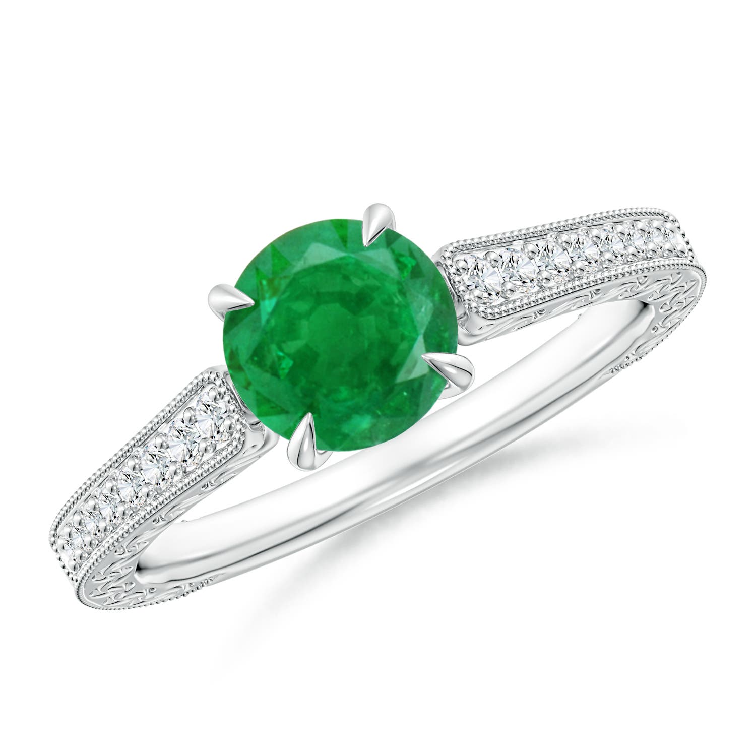 AA - Emerald / 1.08 CT / 14 KT White Gold