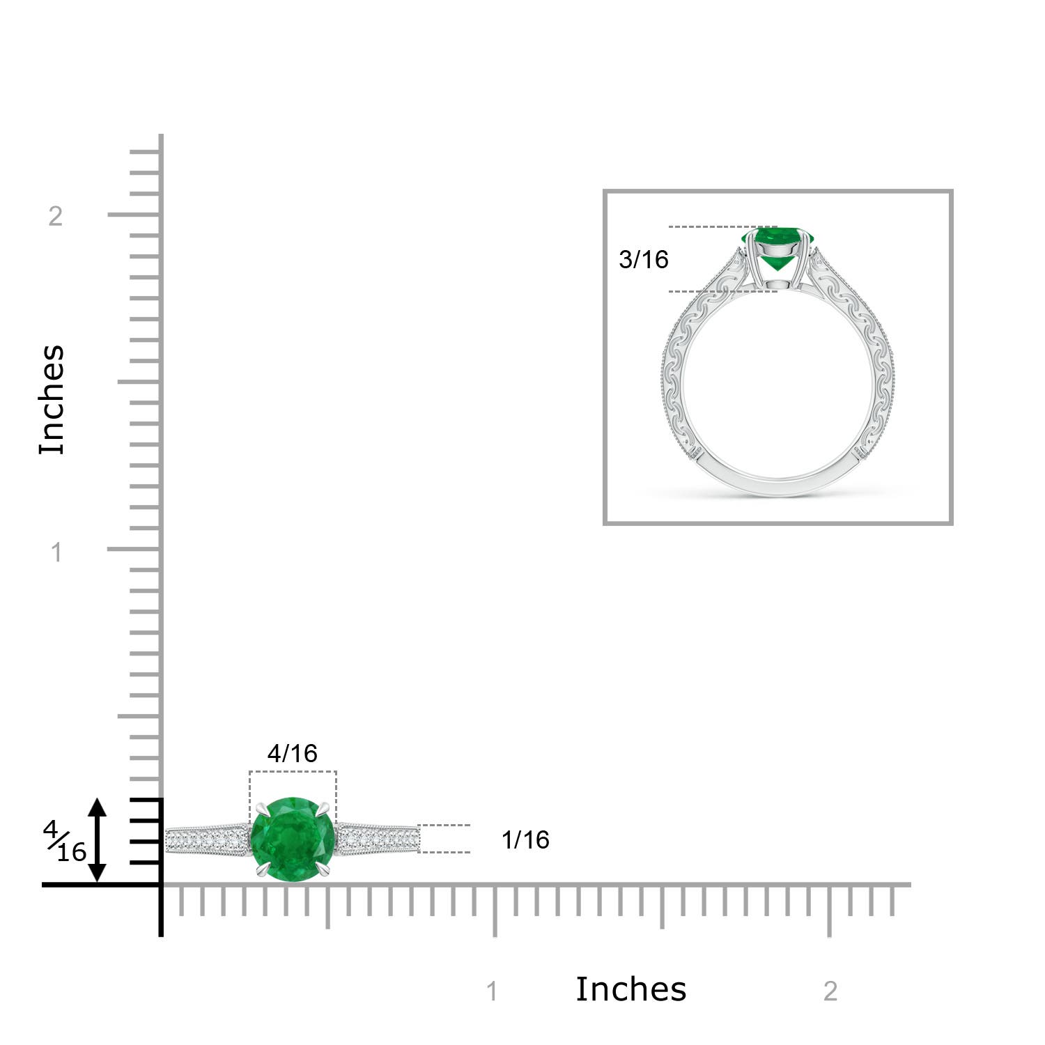 AA - Emerald / 1.08 CT / 14 KT White Gold