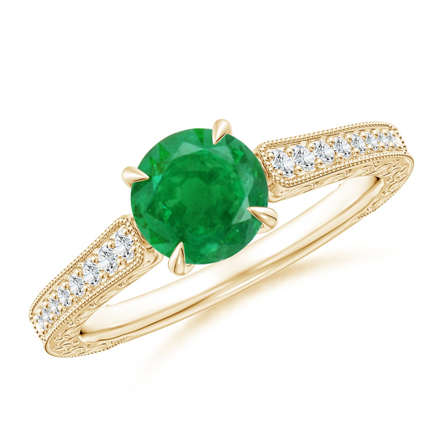 AA - Emerald / 1.08 CT / 14 KT Yellow Gold