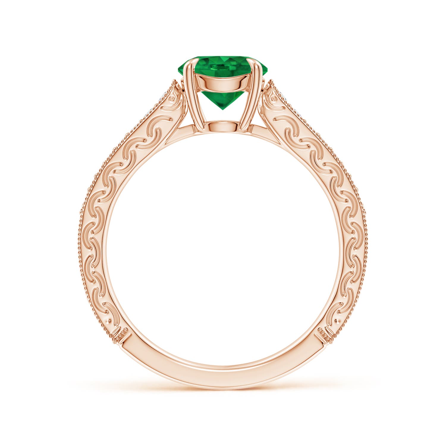 AAA - Emerald / 1.08 CT / 14 KT Rose Gold