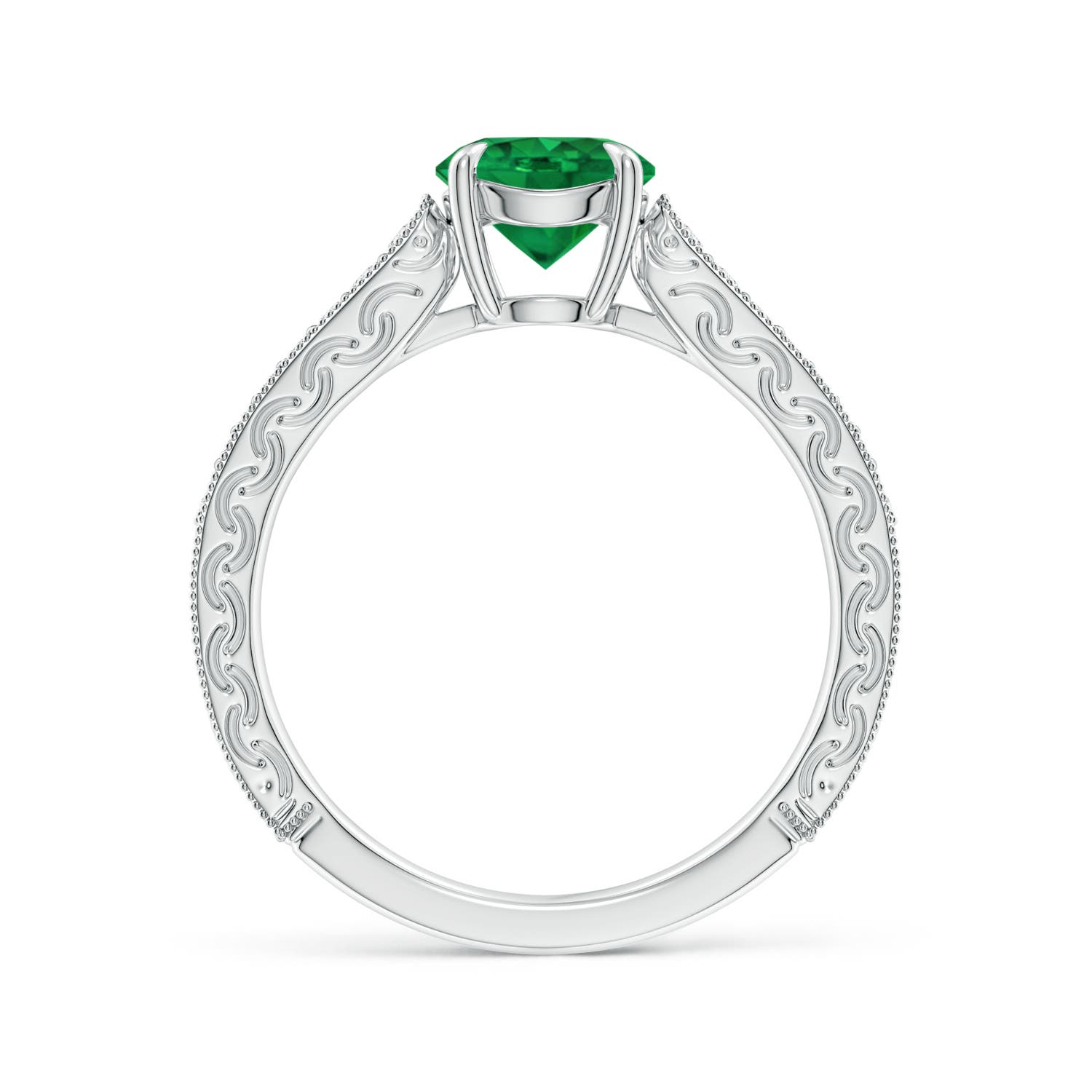 AAA - Emerald / 1.08 CT / 14 KT White Gold