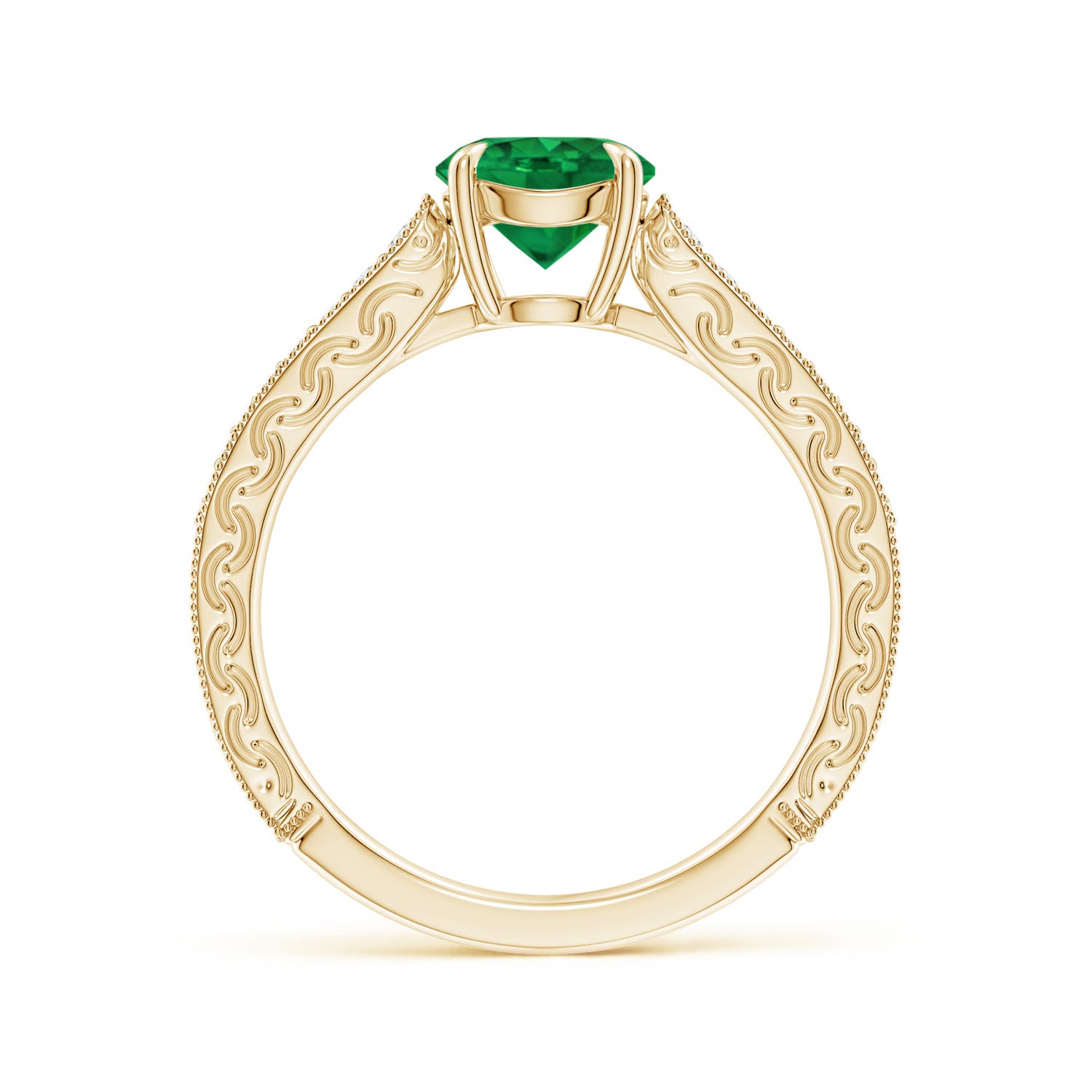 AAA - Emerald / 1.08 CT / 14 KT Yellow Gold