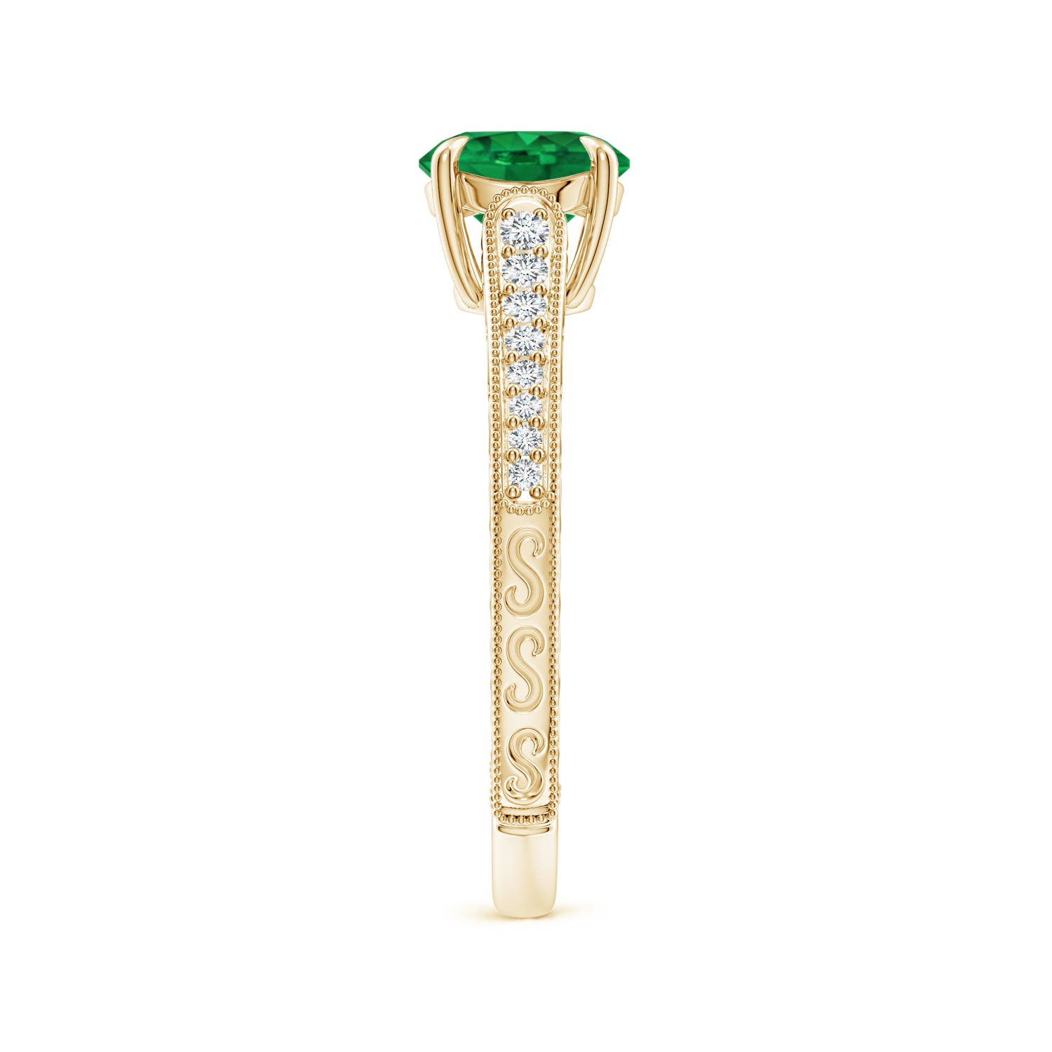 AAA - Emerald / 1.08 CT / 14 KT Yellow Gold