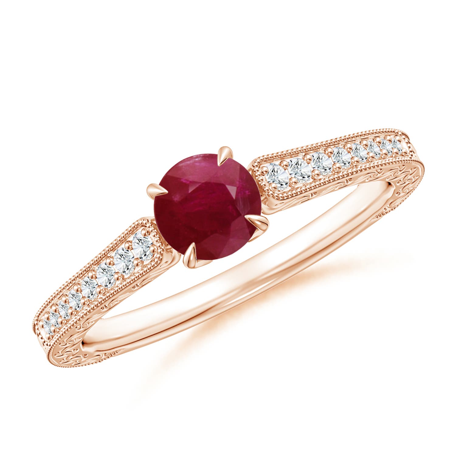 A - Ruby / 0.72 CT / 14 KT Rose Gold