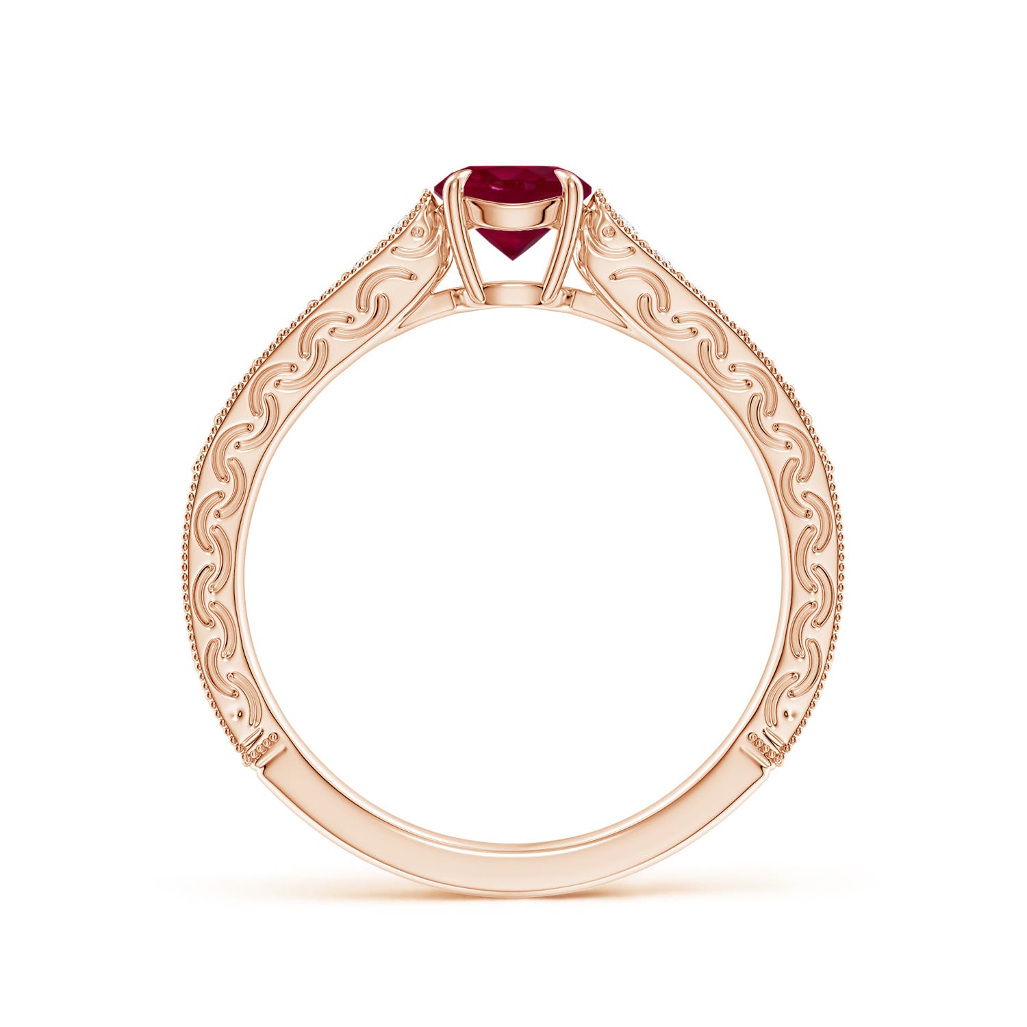 A - Ruby / 0.72 CT / 14 KT Rose Gold