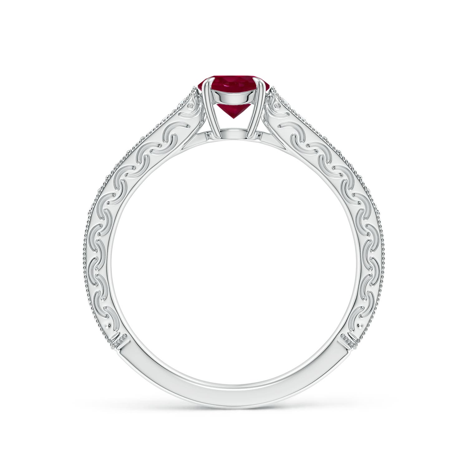 A - Ruby / 0.72 CT / 14 KT White Gold