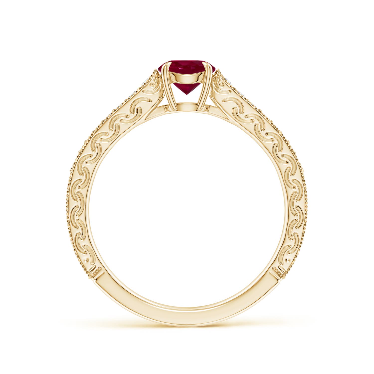 A - Ruby / 0.72 CT / 14 KT Yellow Gold