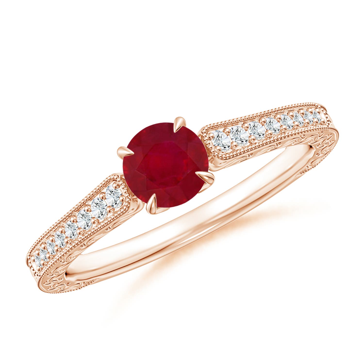 AA - Ruby / 0.72 CT / 14 KT Rose Gold