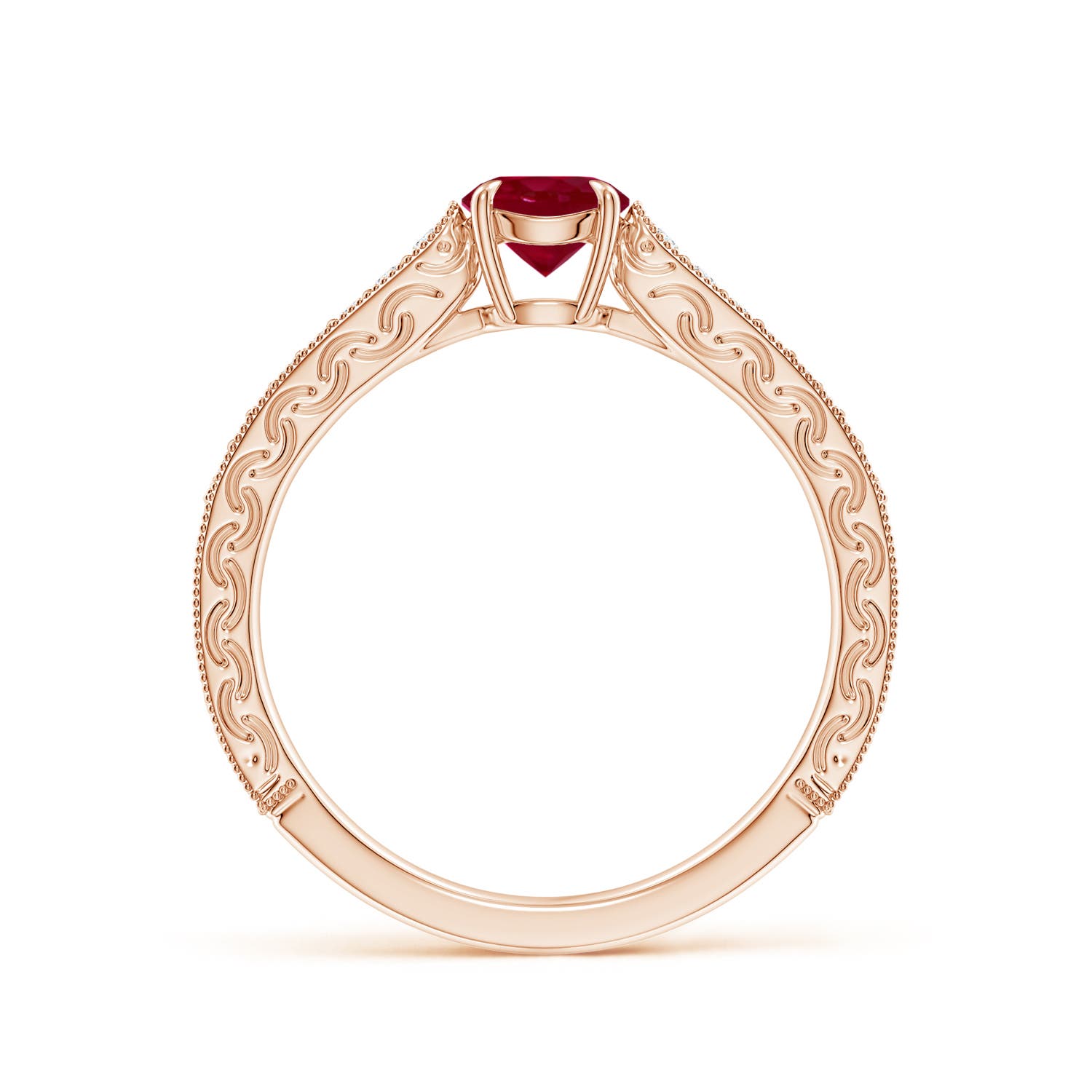 AA - Ruby / 0.72 CT / 14 KT Rose Gold