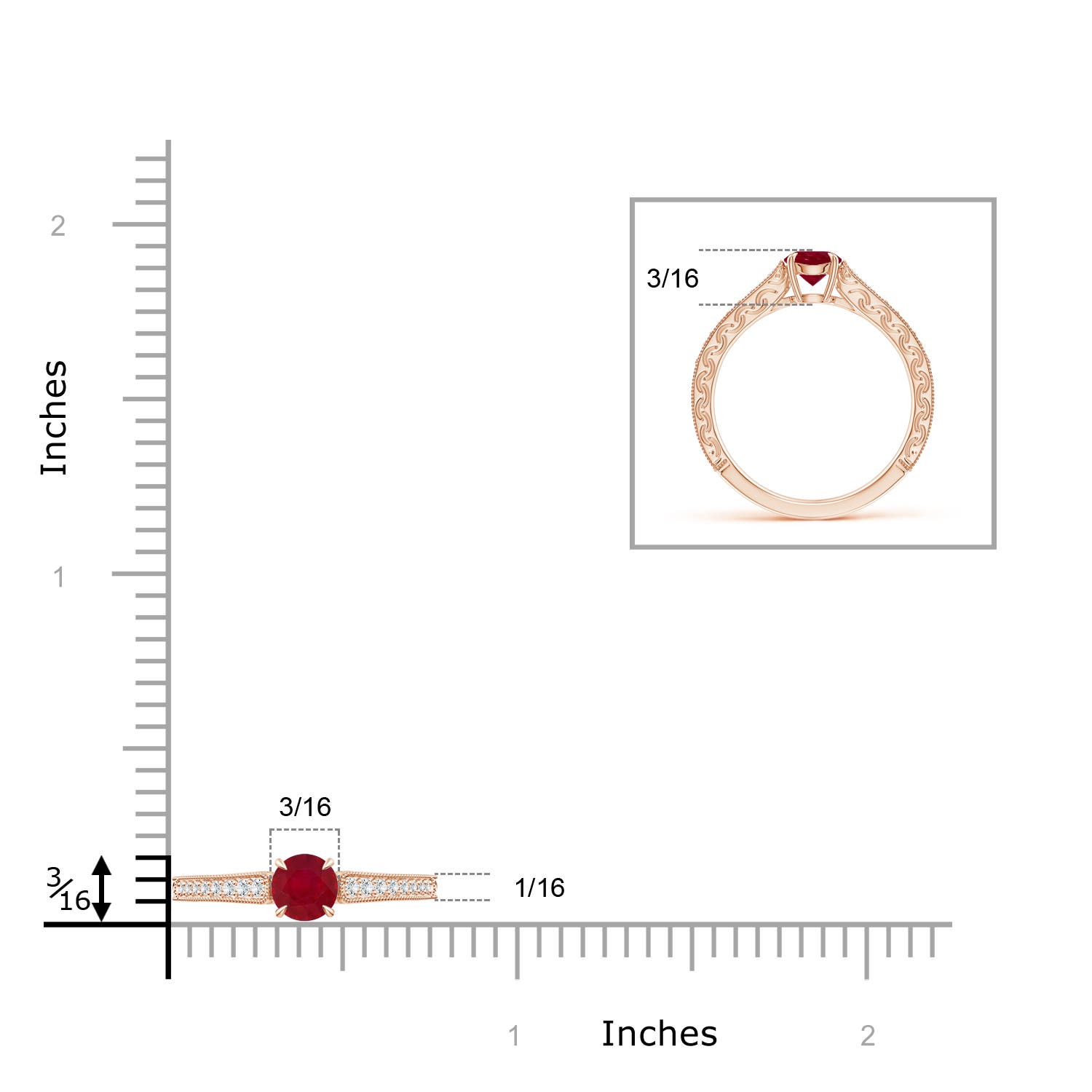 AA - Ruby / 0.72 CT / 14 KT Rose Gold