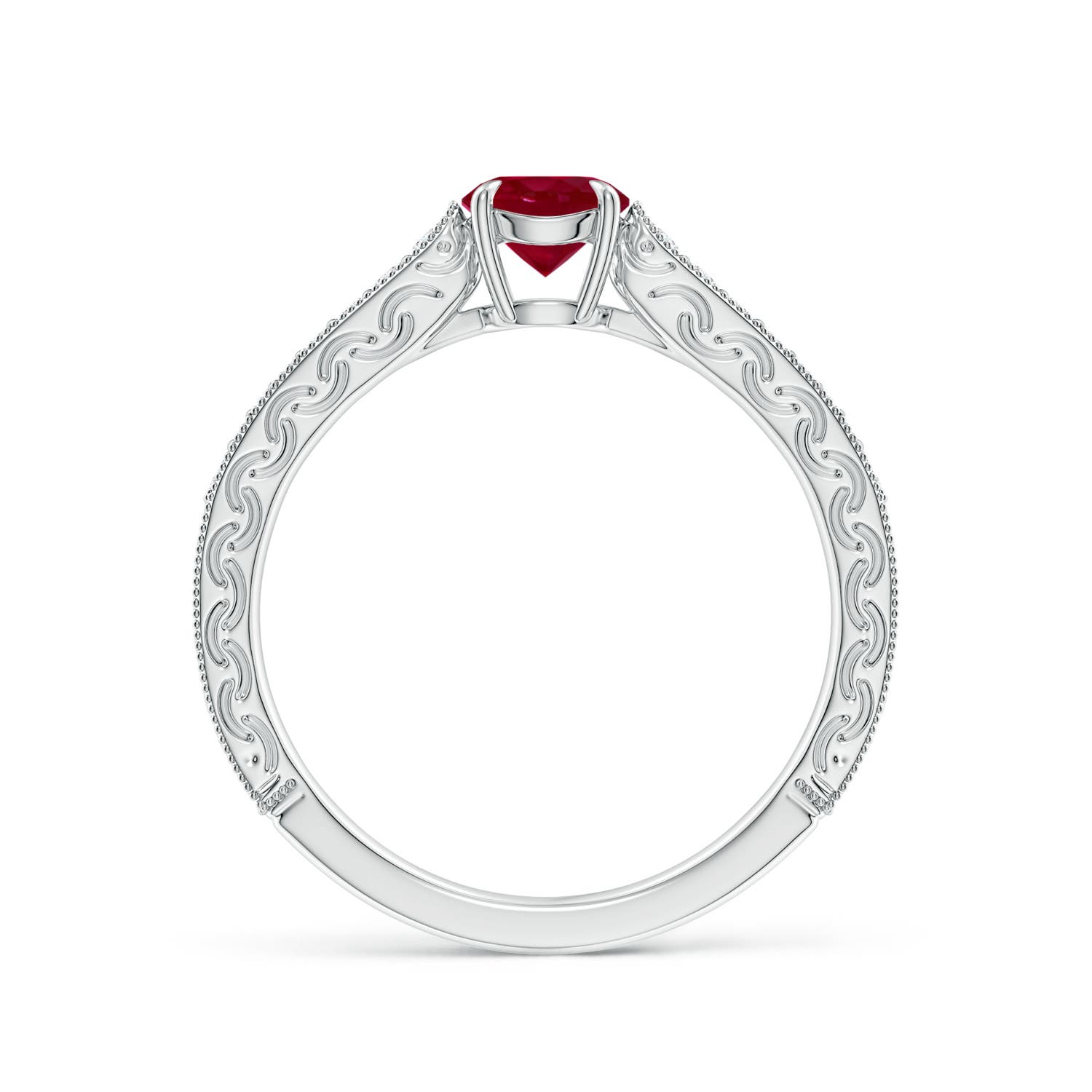 AA - Ruby / 0.72 CT / 14 KT White Gold