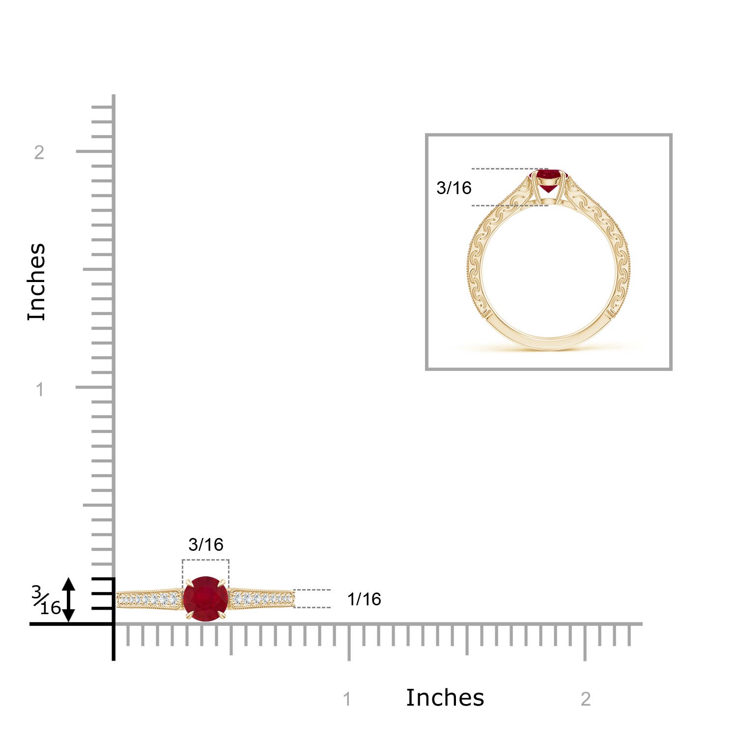 AA - Ruby / 0.72 CT / 14 KT Yellow Gold