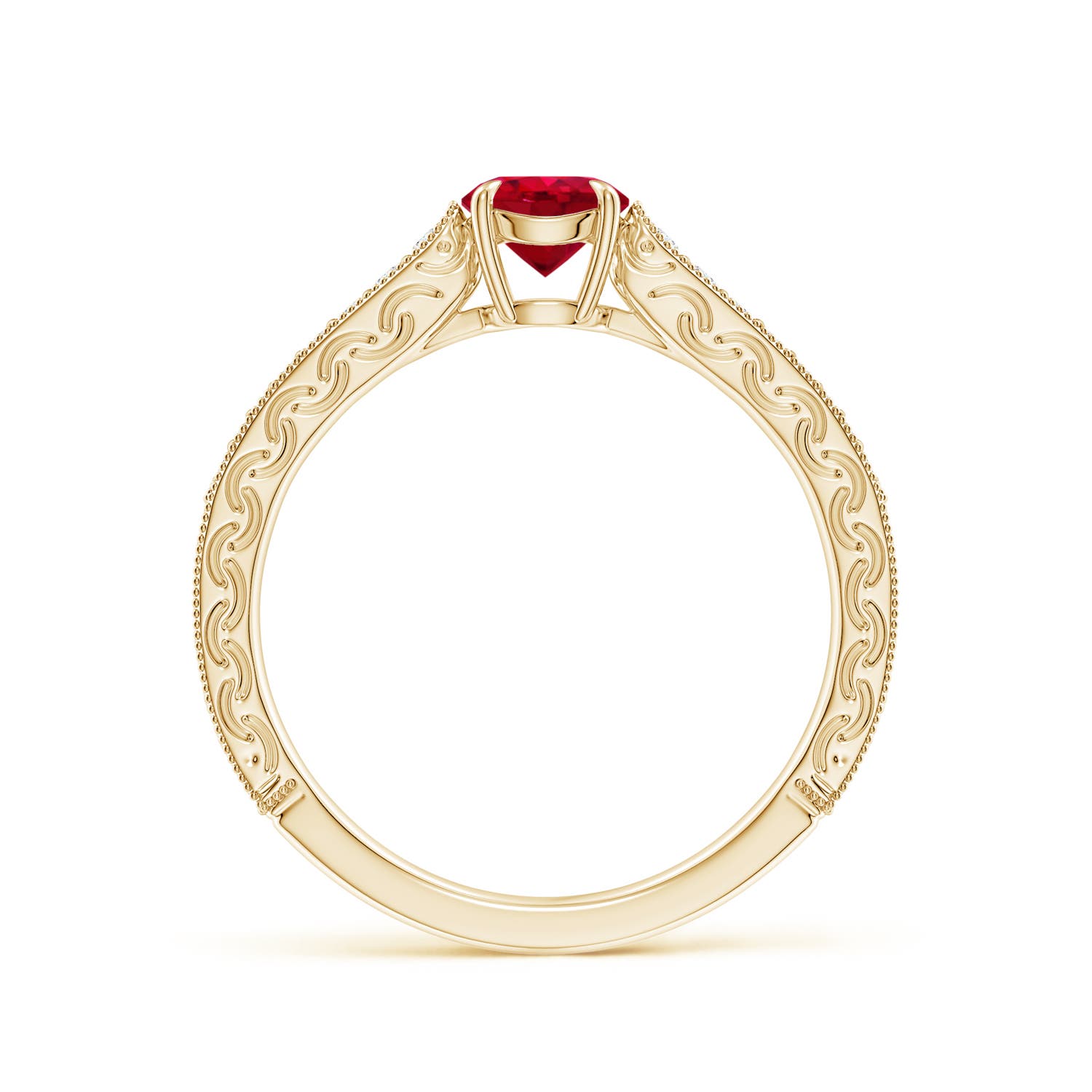 AAA - Ruby / 0.72 CT / 14 KT Yellow Gold