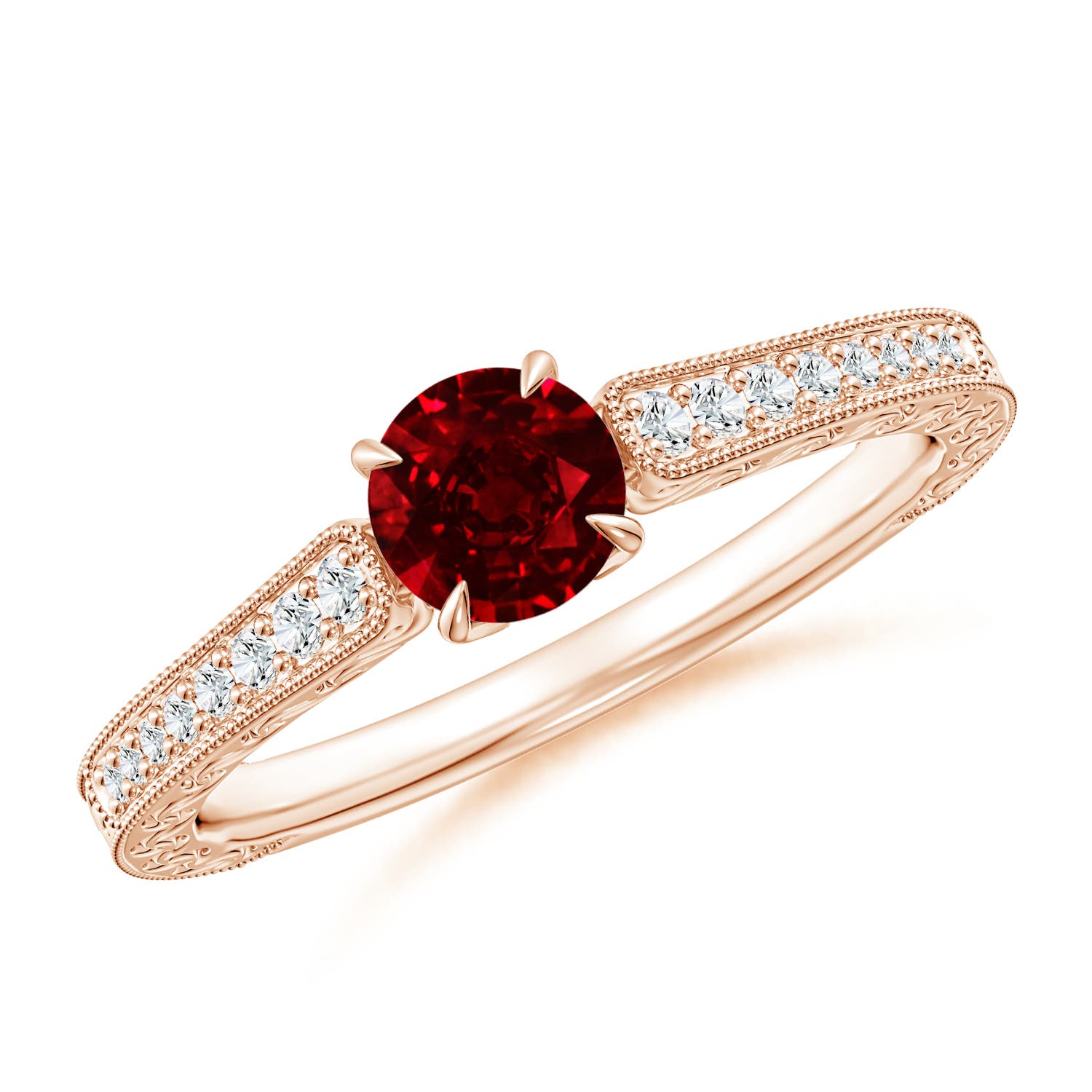 AAAA - Ruby / 0.72 CT / 14 KT Rose Gold