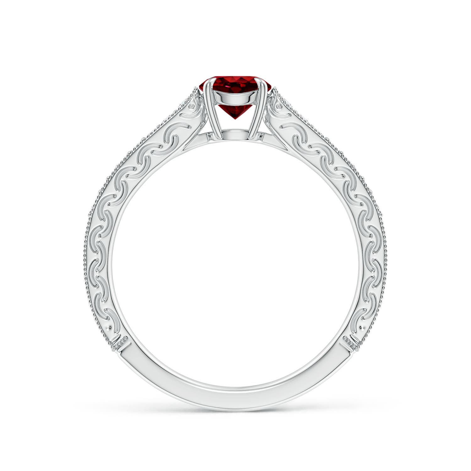 AAAA - Ruby / 0.72 CT / 14 KT White Gold