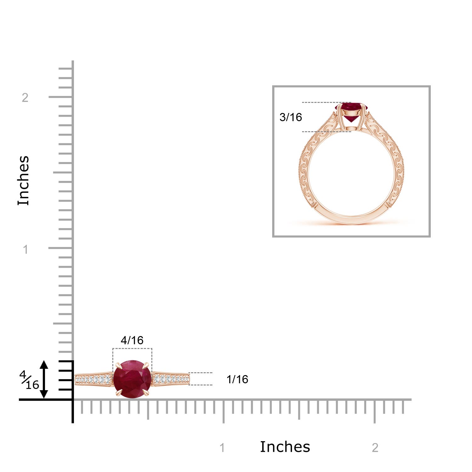 A - Ruby / 1.33 CT / 14 KT Rose Gold