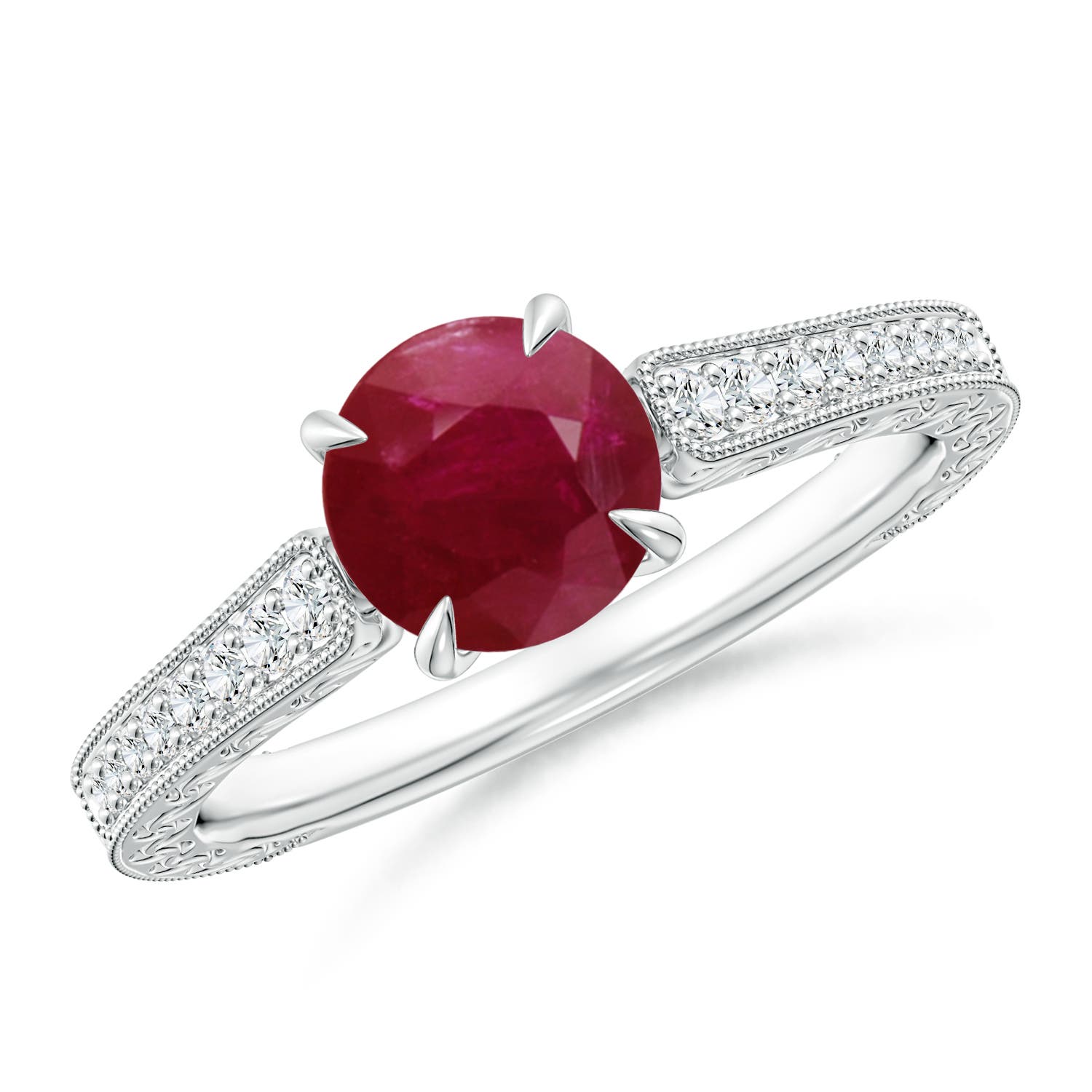 A - Ruby / 1.33 CT / 14 KT White Gold