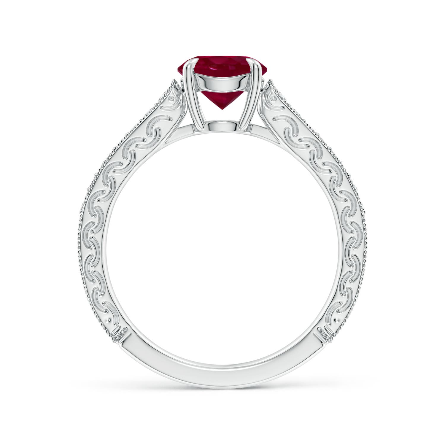 A - Ruby / 1.33 CT / 14 KT White Gold