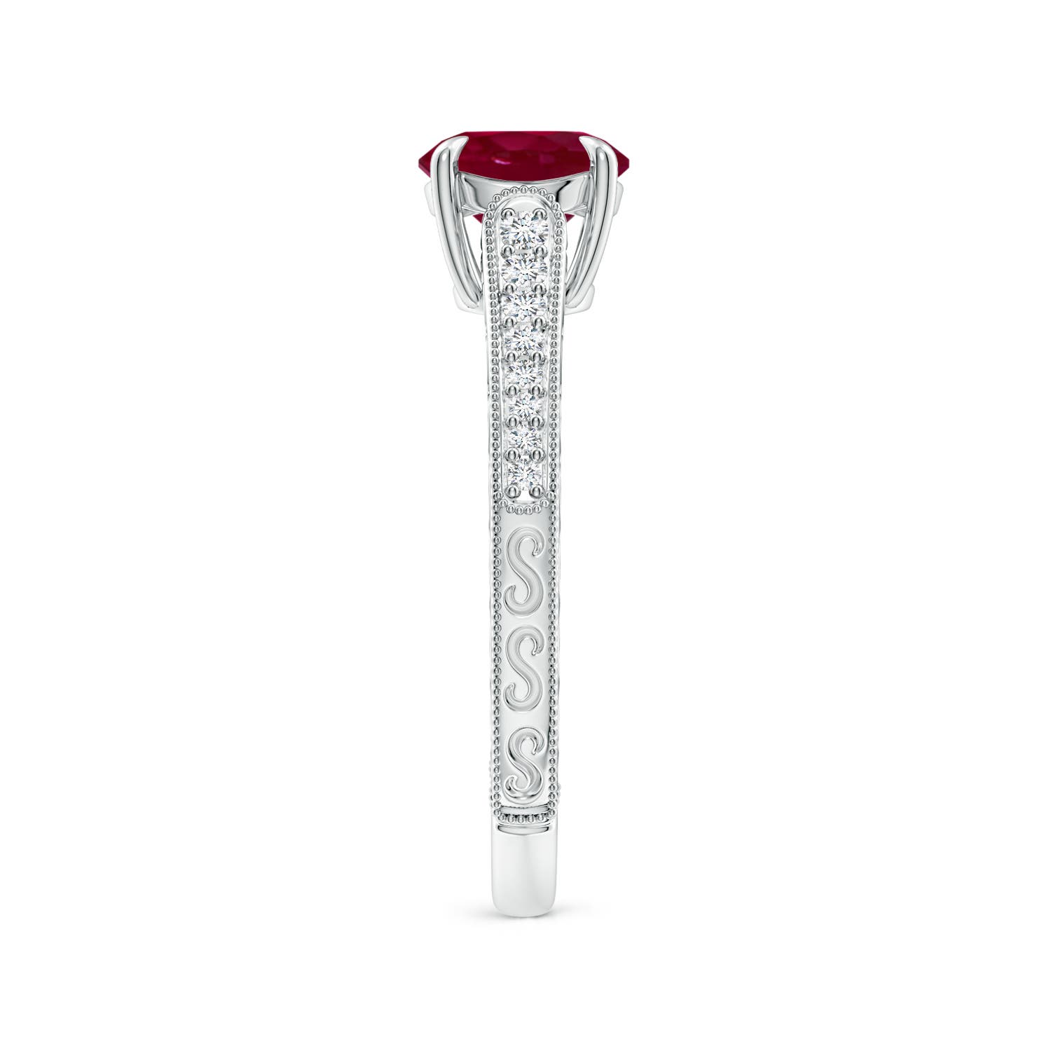 A - Ruby / 1.33 CT / 14 KT White Gold