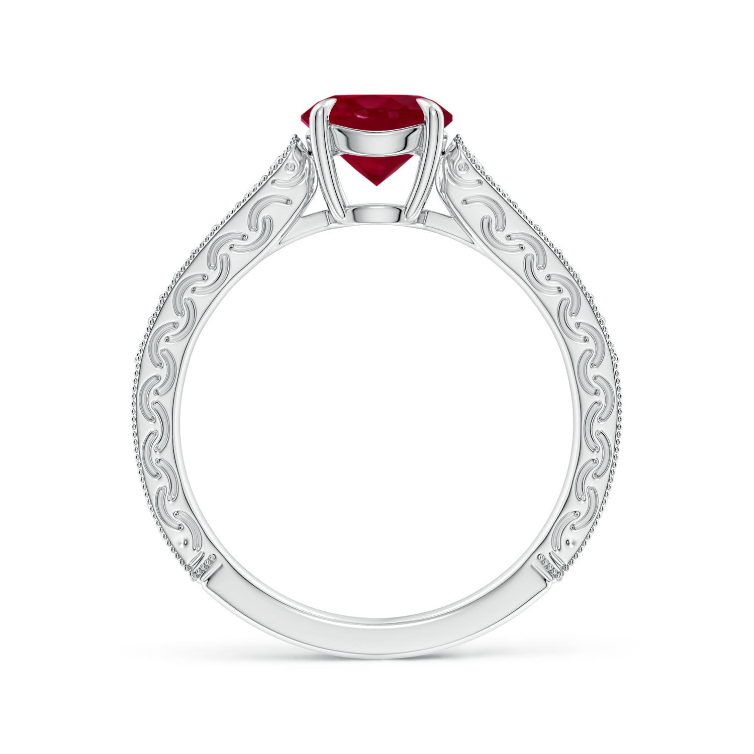 AA - Ruby / 1.33 CT / 14 KT White Gold