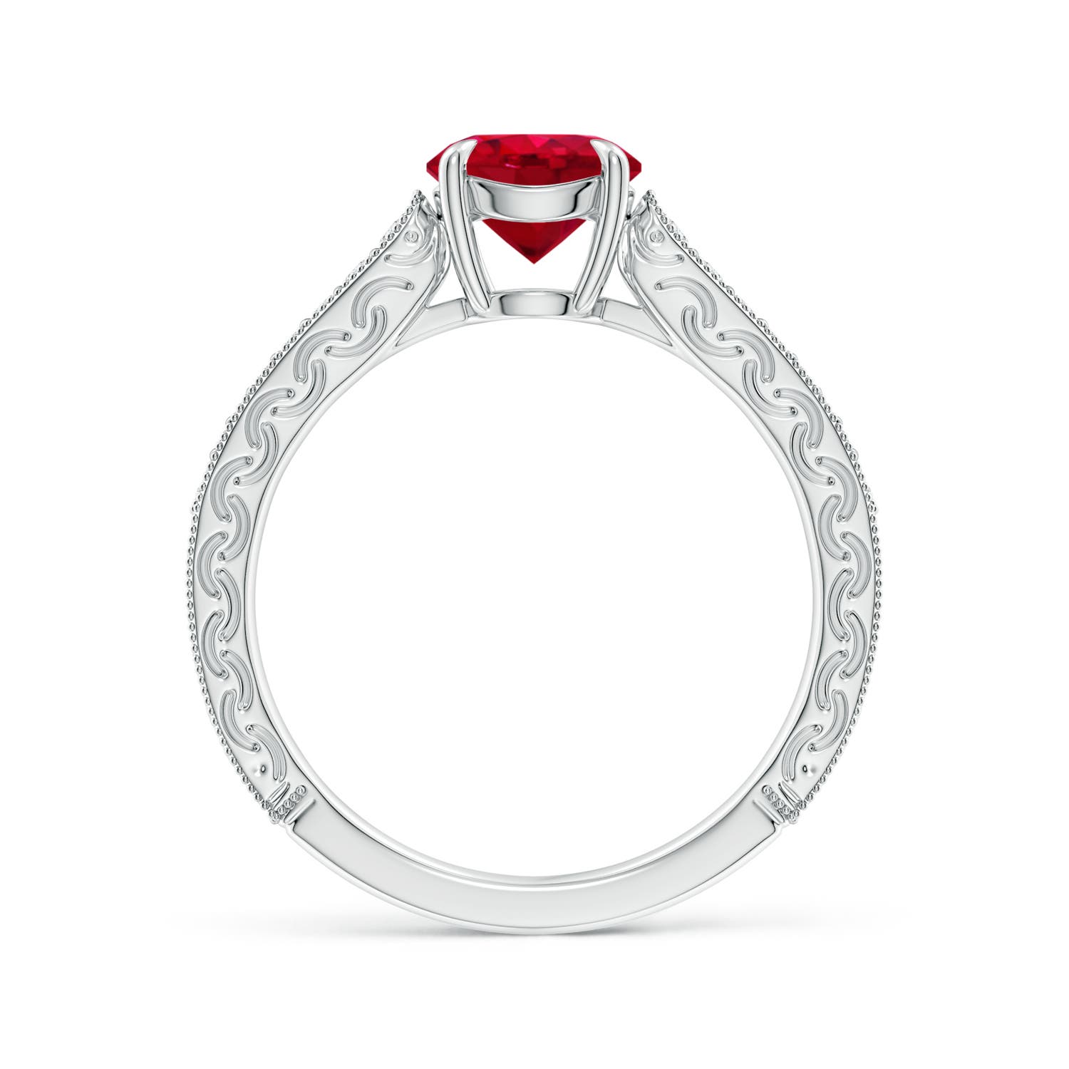 AAA - Ruby / 1.33 CT / 14 KT White Gold